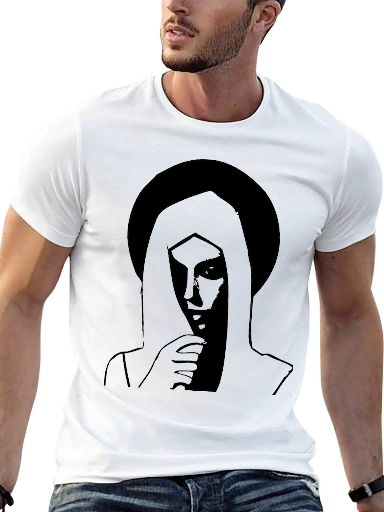 Mystic Silhouette Graphic Tee - Black Cotton Blend