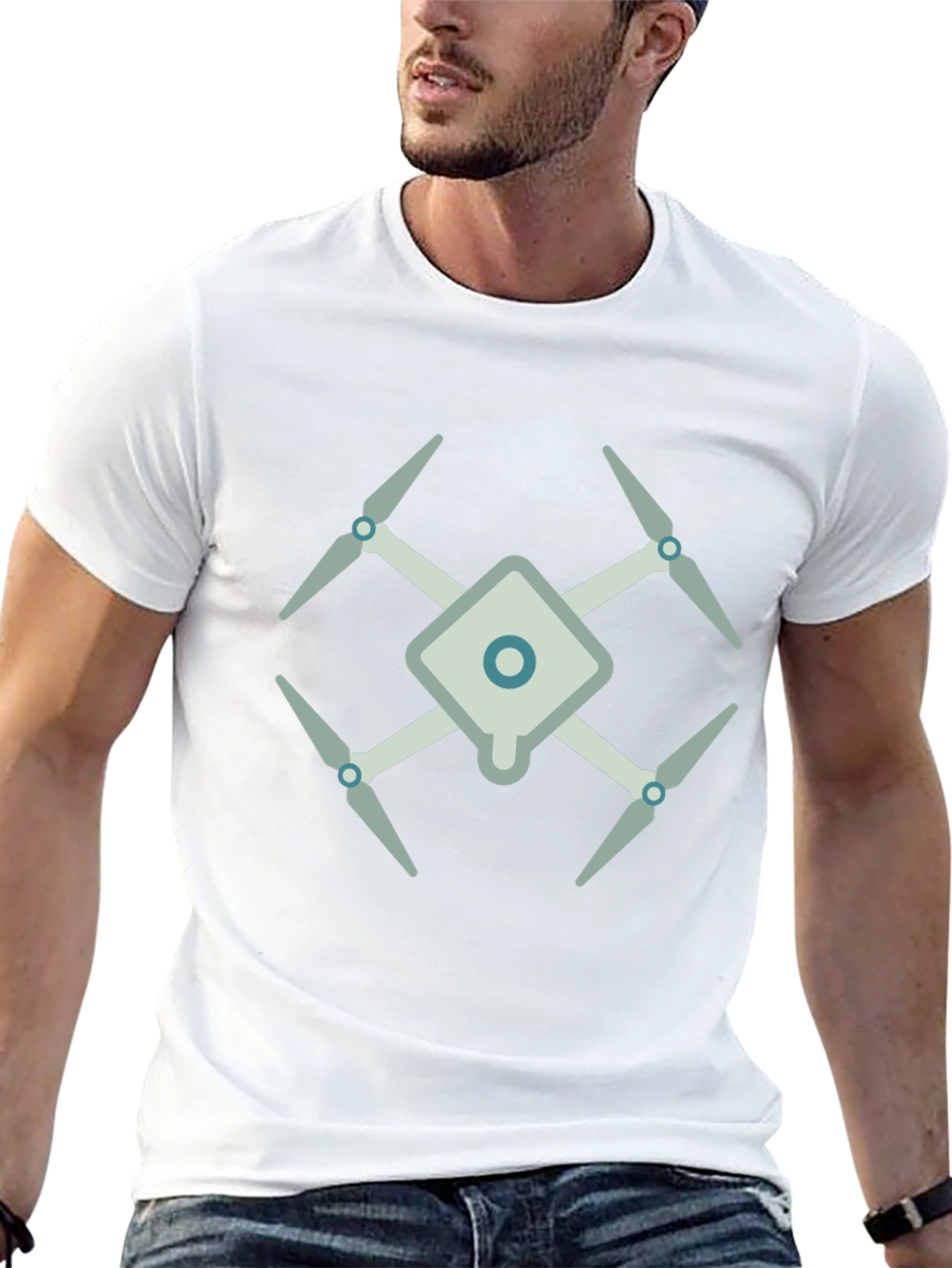 Drone Graphic Tee - Modern Black T-Shirt