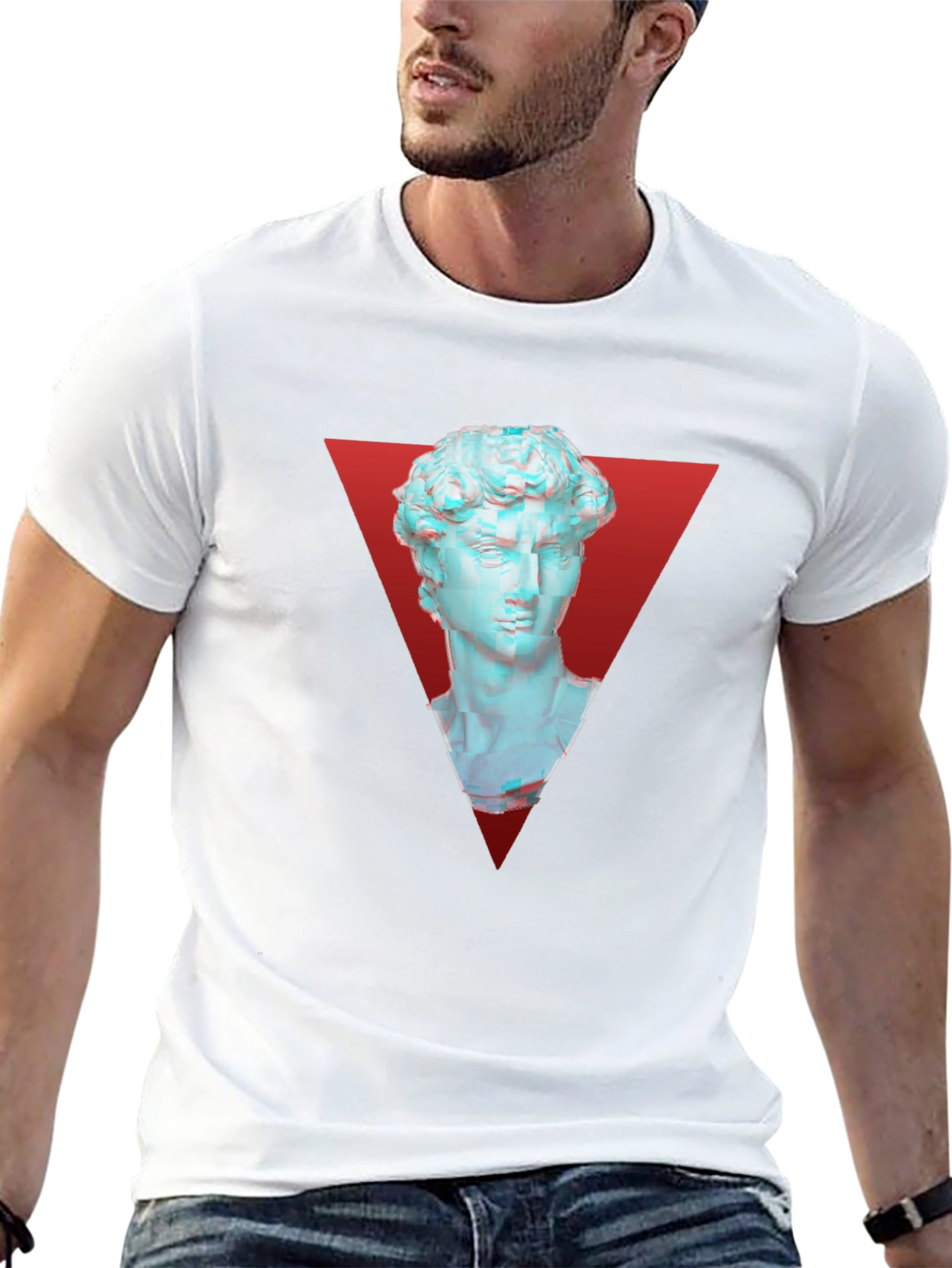 David Statue Graphic Tee - Modern Artistic Style