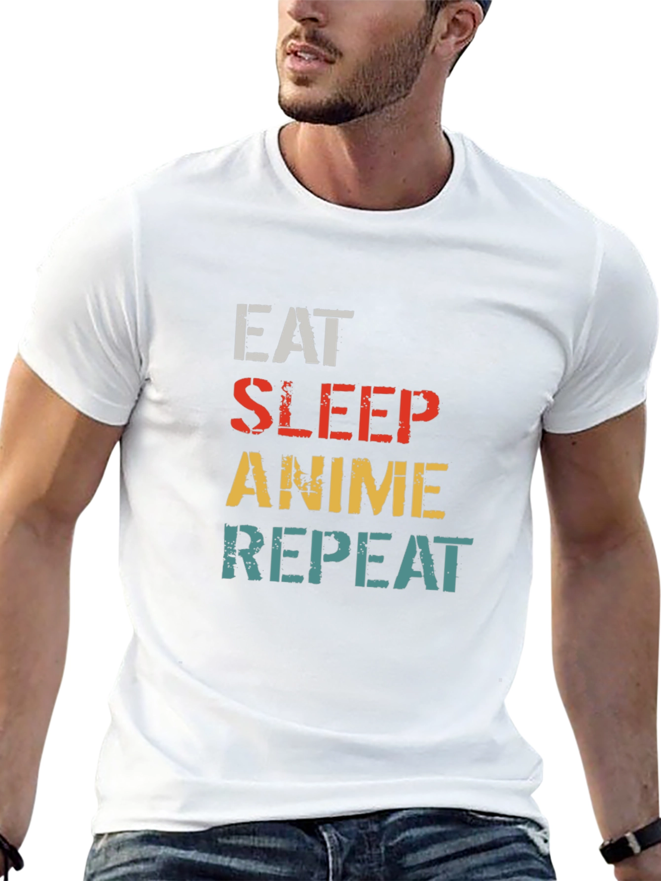 Eat Sleep Anime Repeat Black T-Shirt