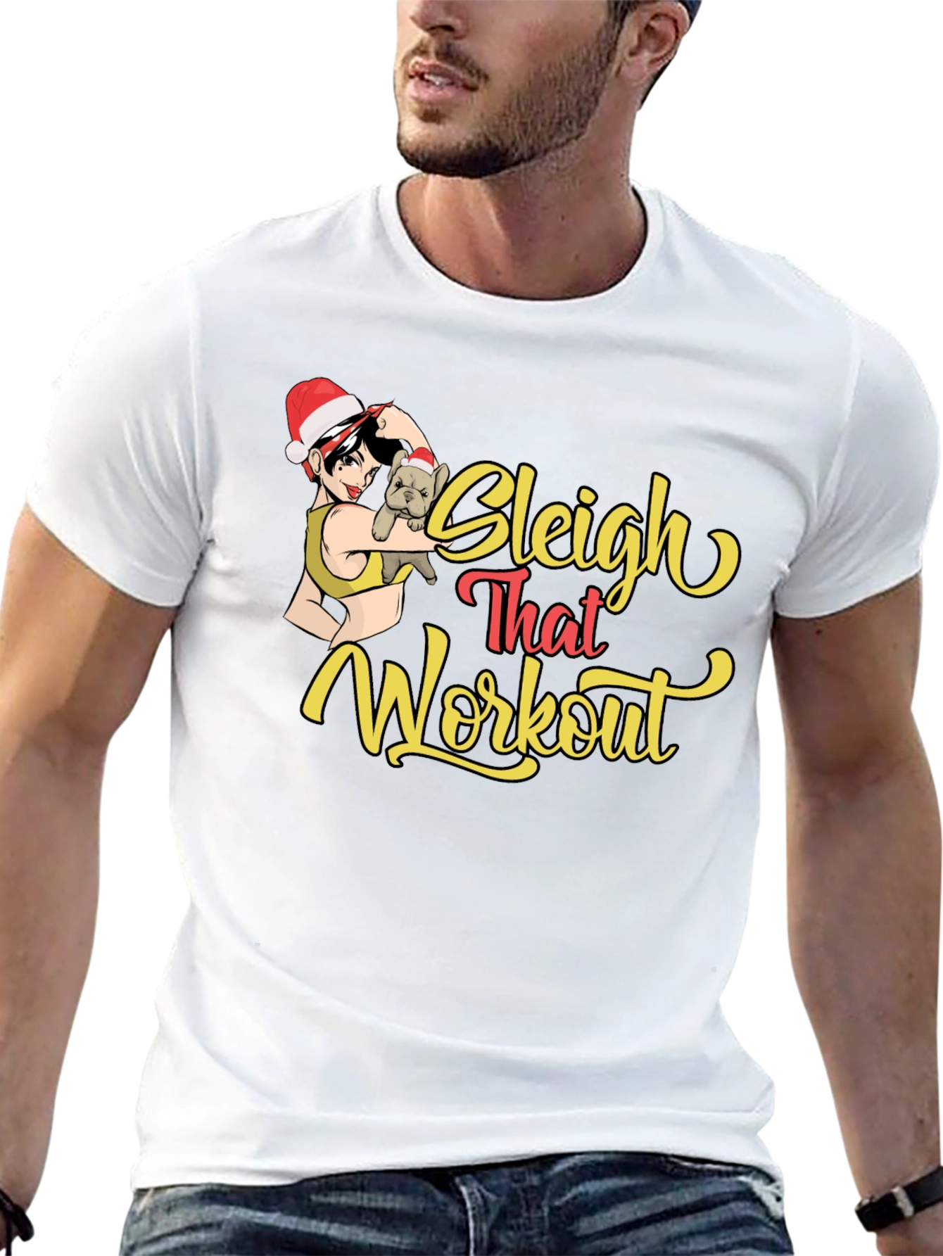 Sleigh That Workout Black Graphic Tee