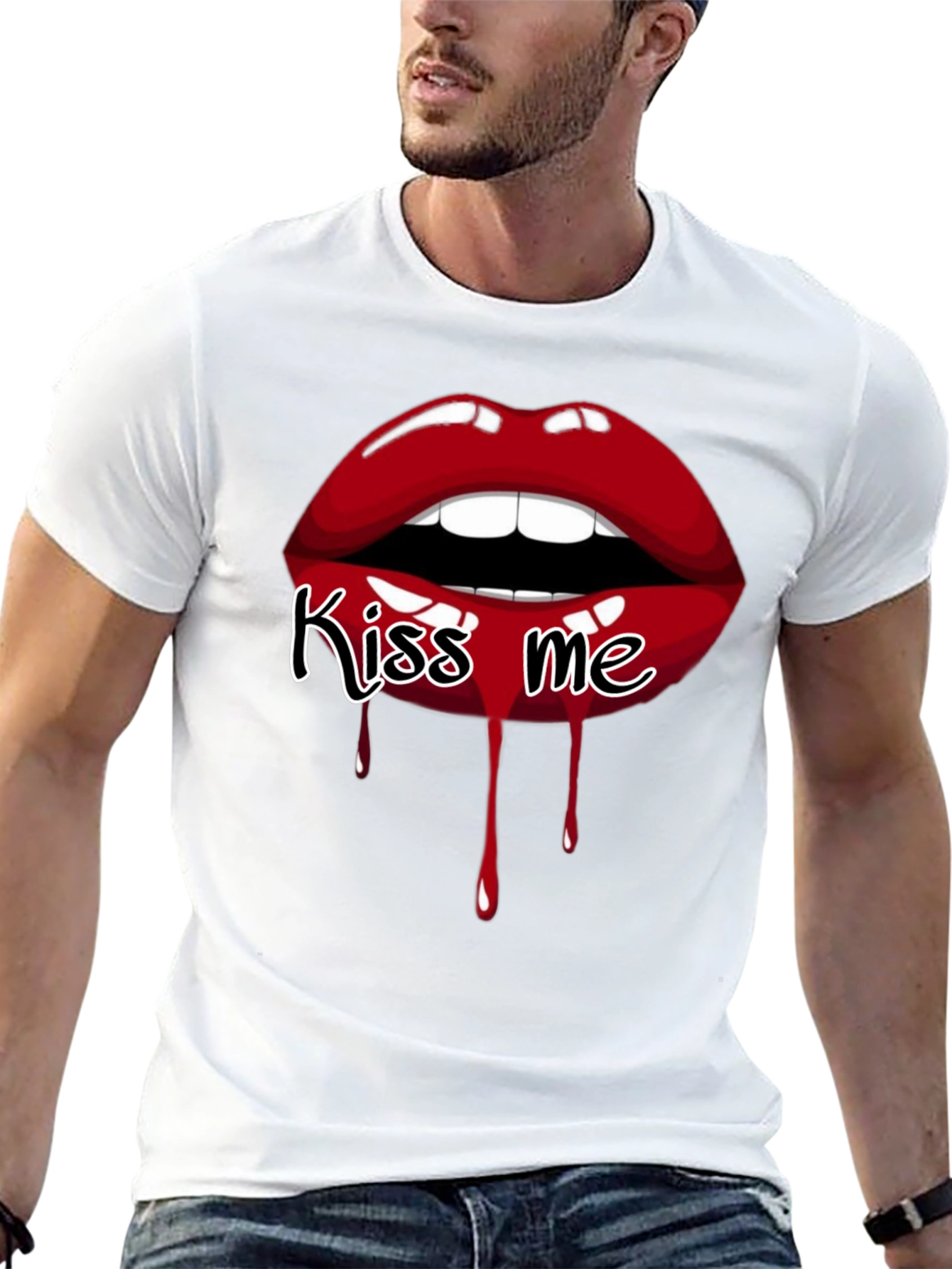 Kiss Me Graphic Tee - Bold Lip Design