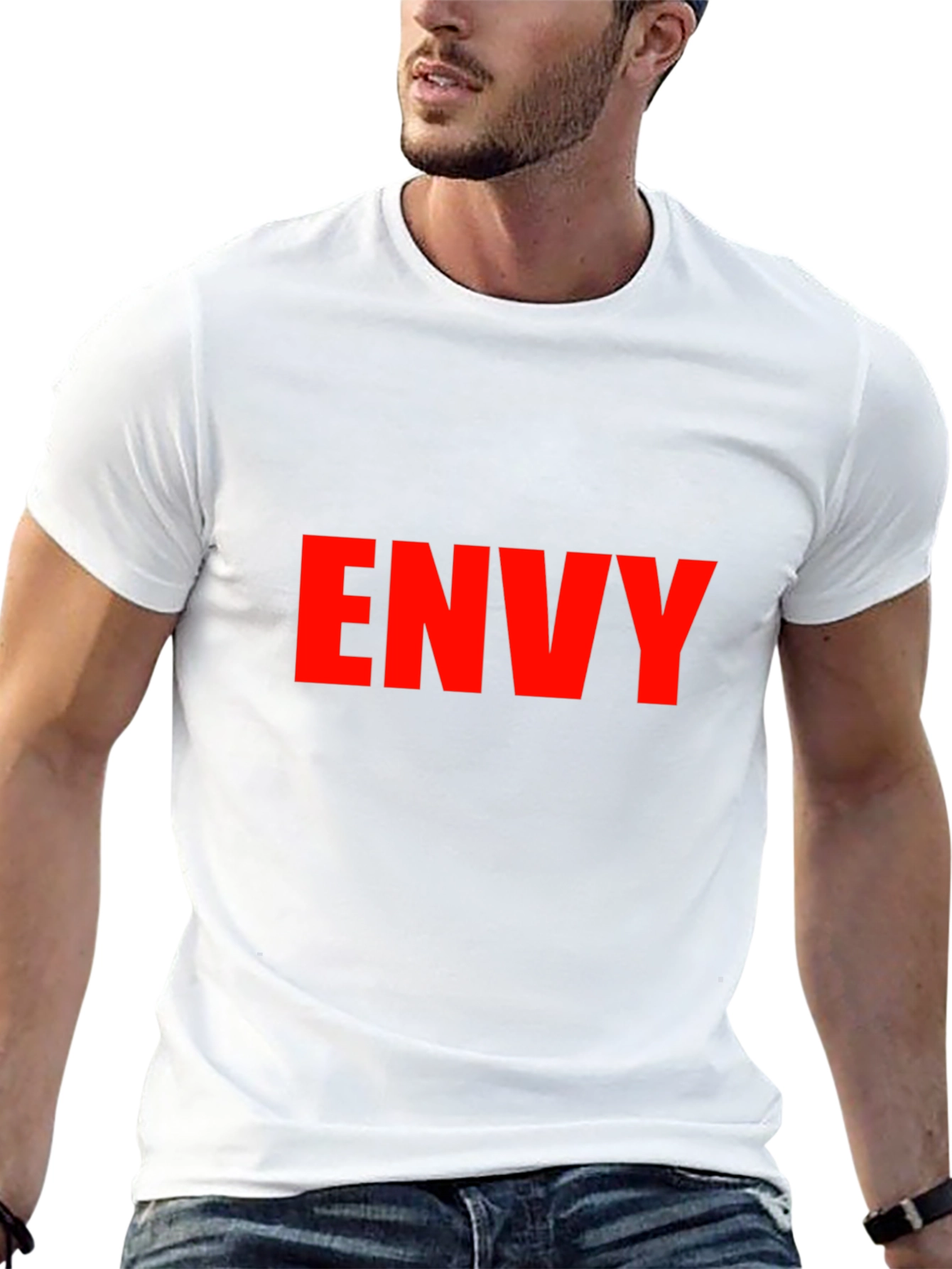 Envy Graphic Tee - Bold Red Text on Black