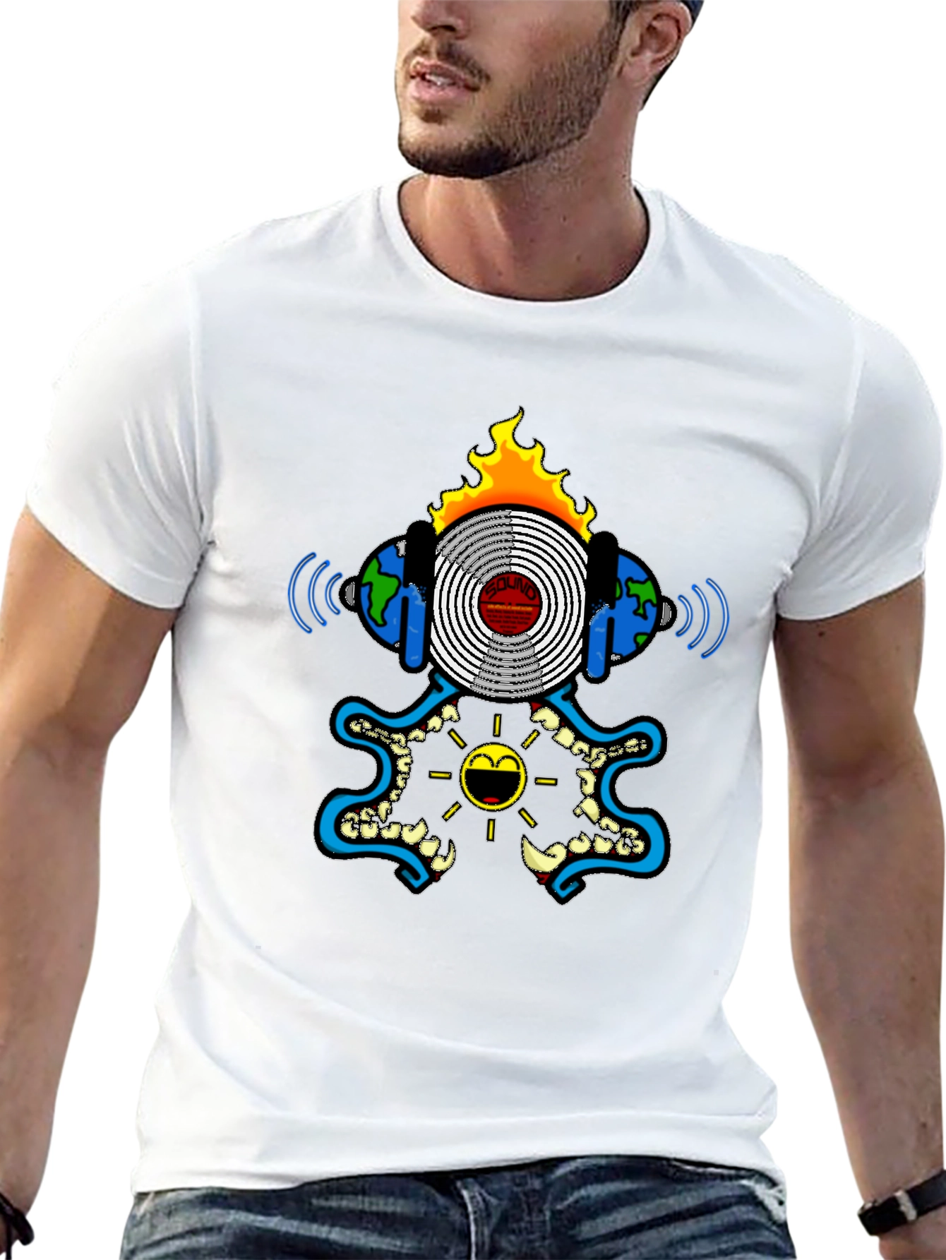 Black Graphic Tee - Soundwave Design
