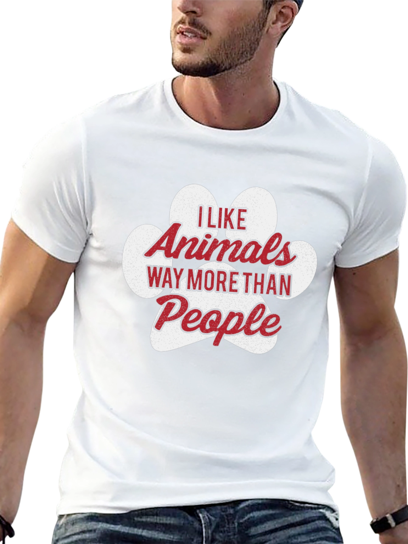 I Like Animals More Than People Black T-Shirt