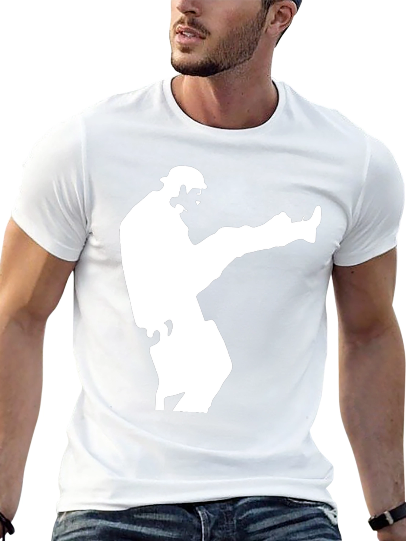 Karate Kick Graphic Tee - Black Cotton T-Shirt