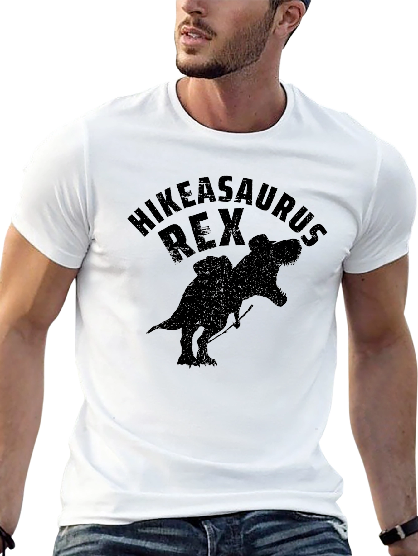 Hikeasaurus Rex Black Graphic T-Shirt for Men