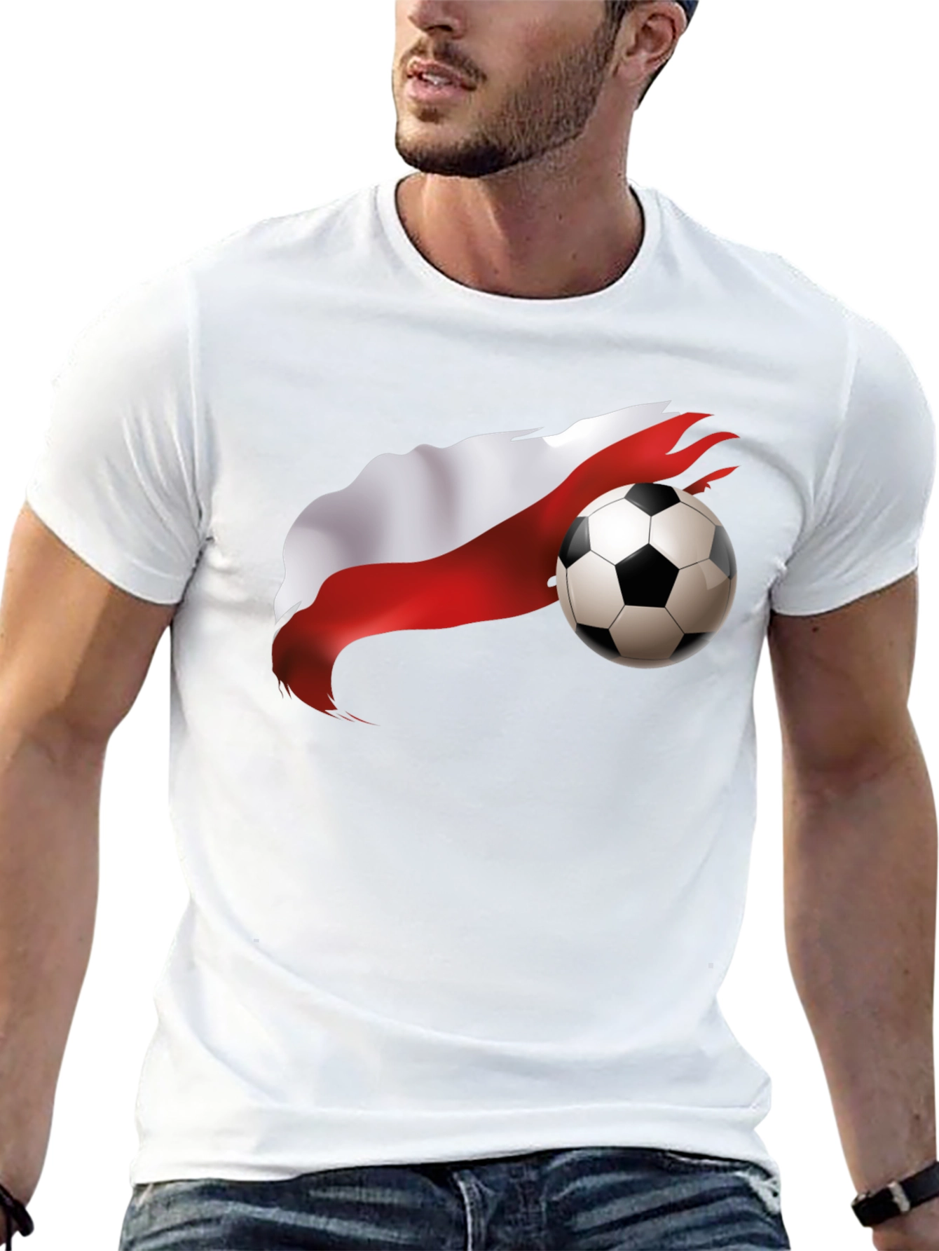 Poland Soccer Flag Graphic T-Shirt