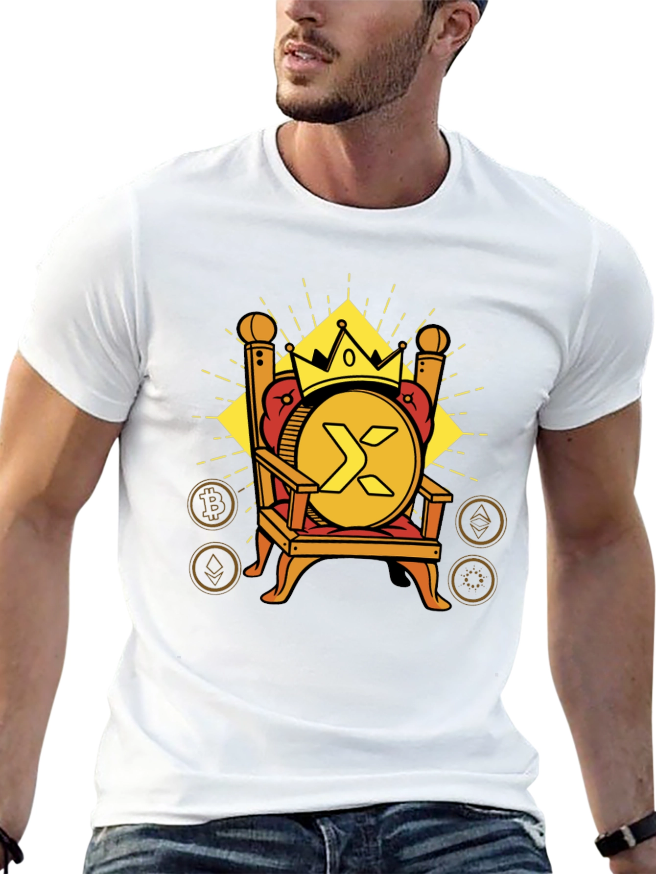 Crypto King T-Shirt - XRP Throne Design