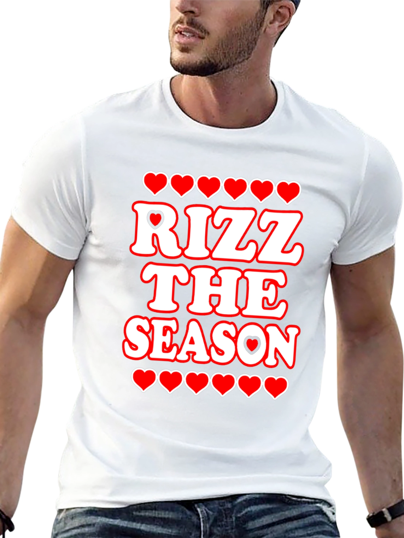 Rizz The Season T-Shirt - Holiday Heart Graphic Tee