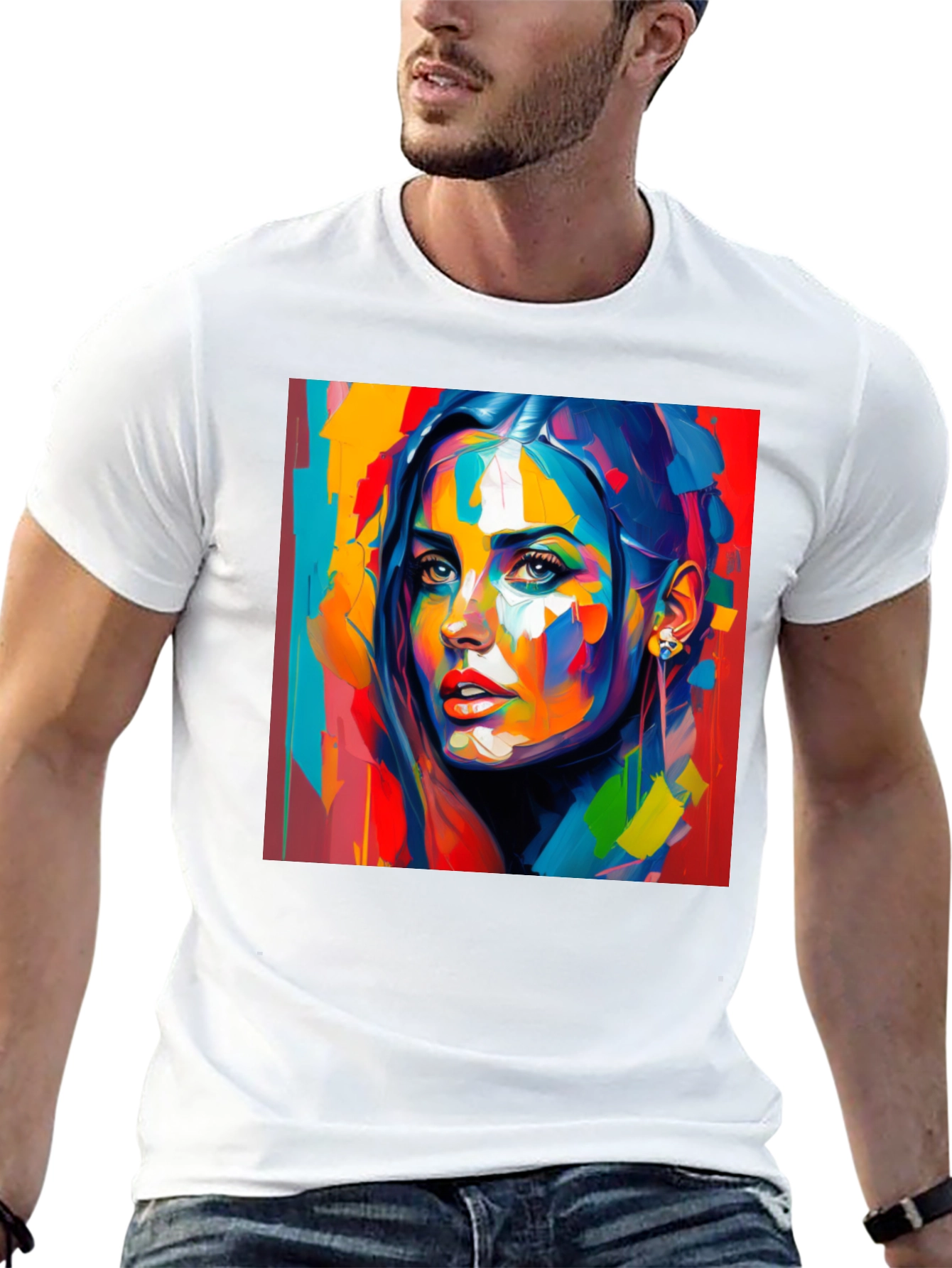 Abstract Woman Art Print Black T-Shirt