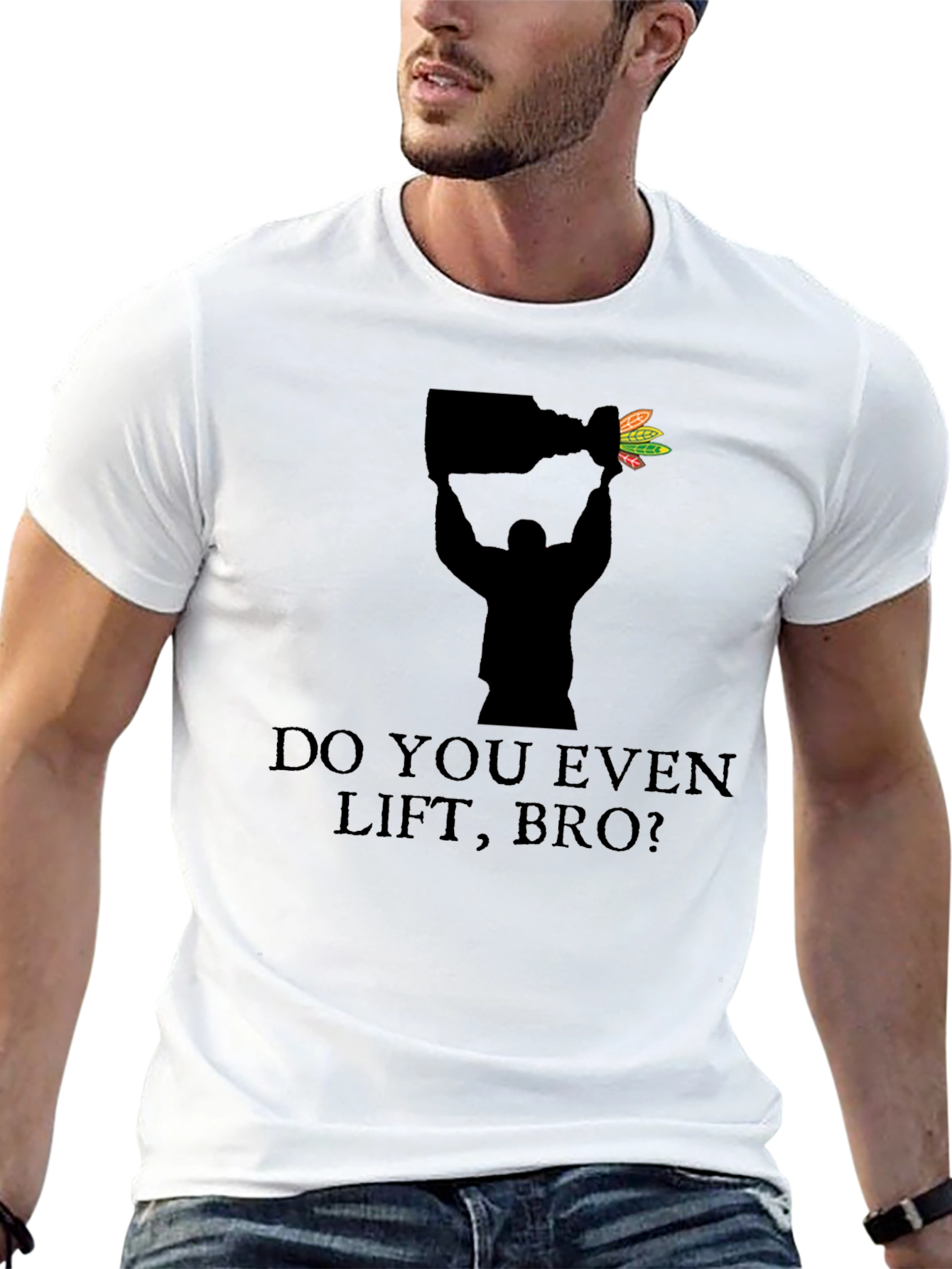 Do You Even Lift Bro? Blackhawks Stanley Cup T-Shirt