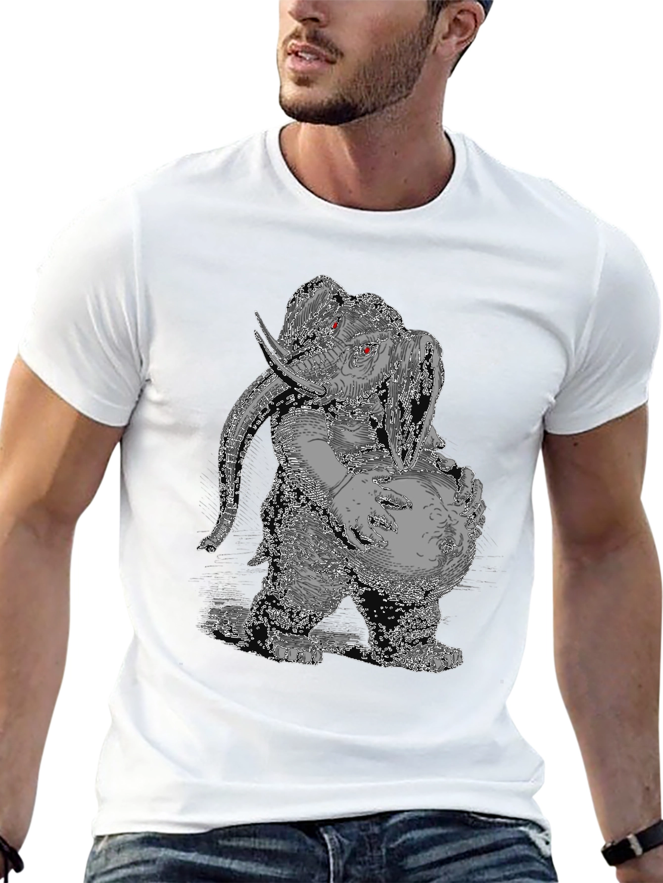 Elephant Graphic Tee - Quirky Animal Print Shirt