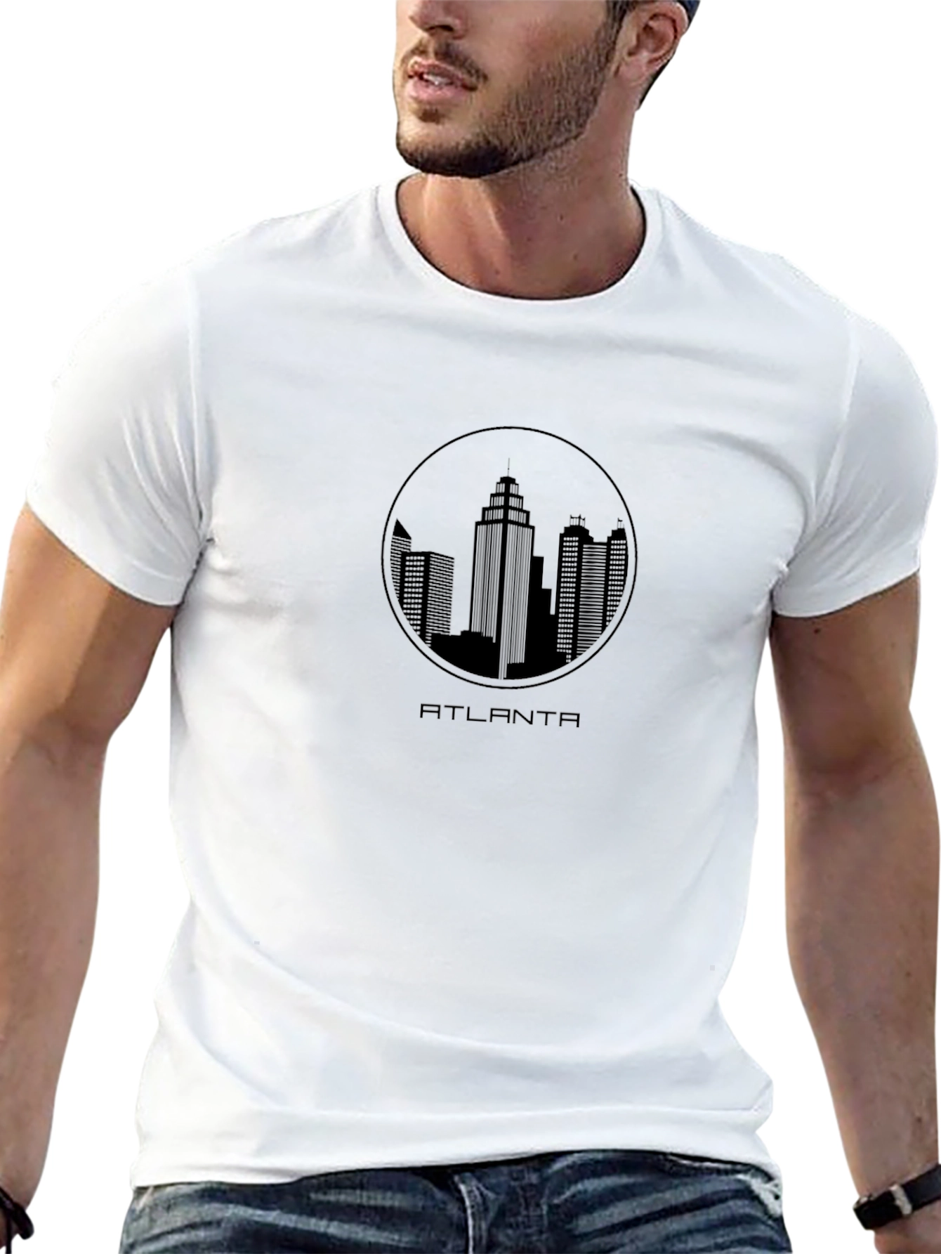 Atlanta Skyline Black T-Shirt - Cityscape Tee