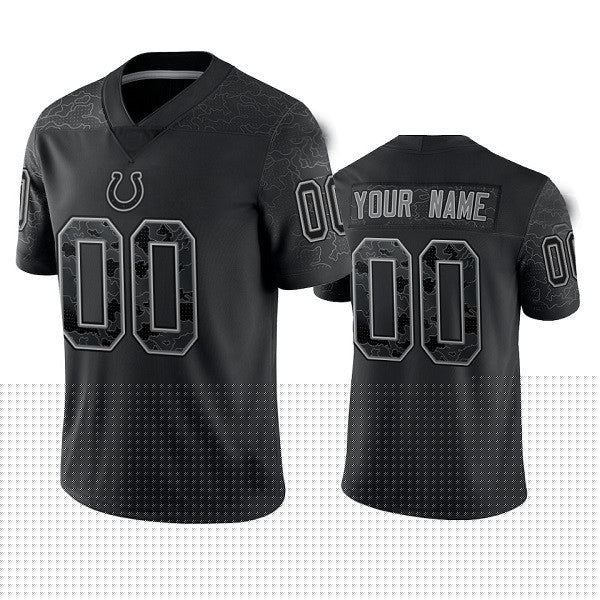 Custom1 Indianapolis Colts Active Player Black Reflective Limited Stitched Football Jerseys