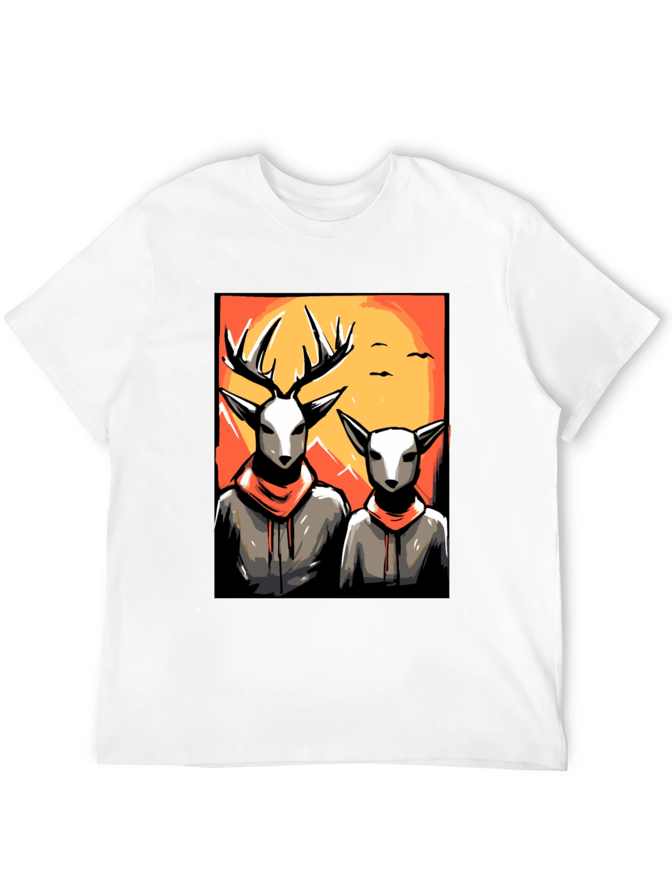 Deer Duo Graphic Tee - Cool Urban Style