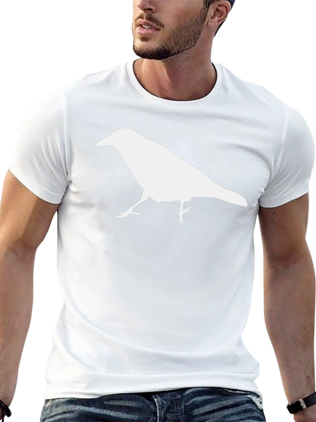 Raven Graphic Tee - Black Cotton T-Shirt