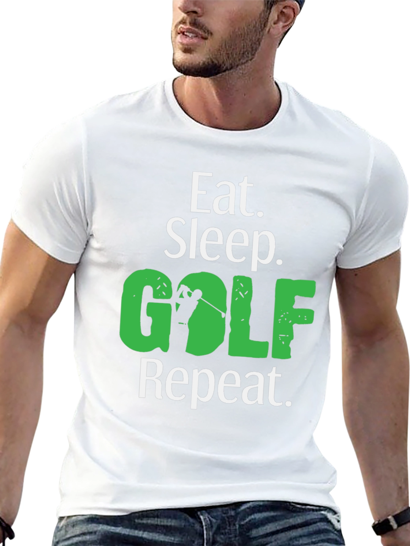 Eat Sleep Golf Repeat Graphic Tee