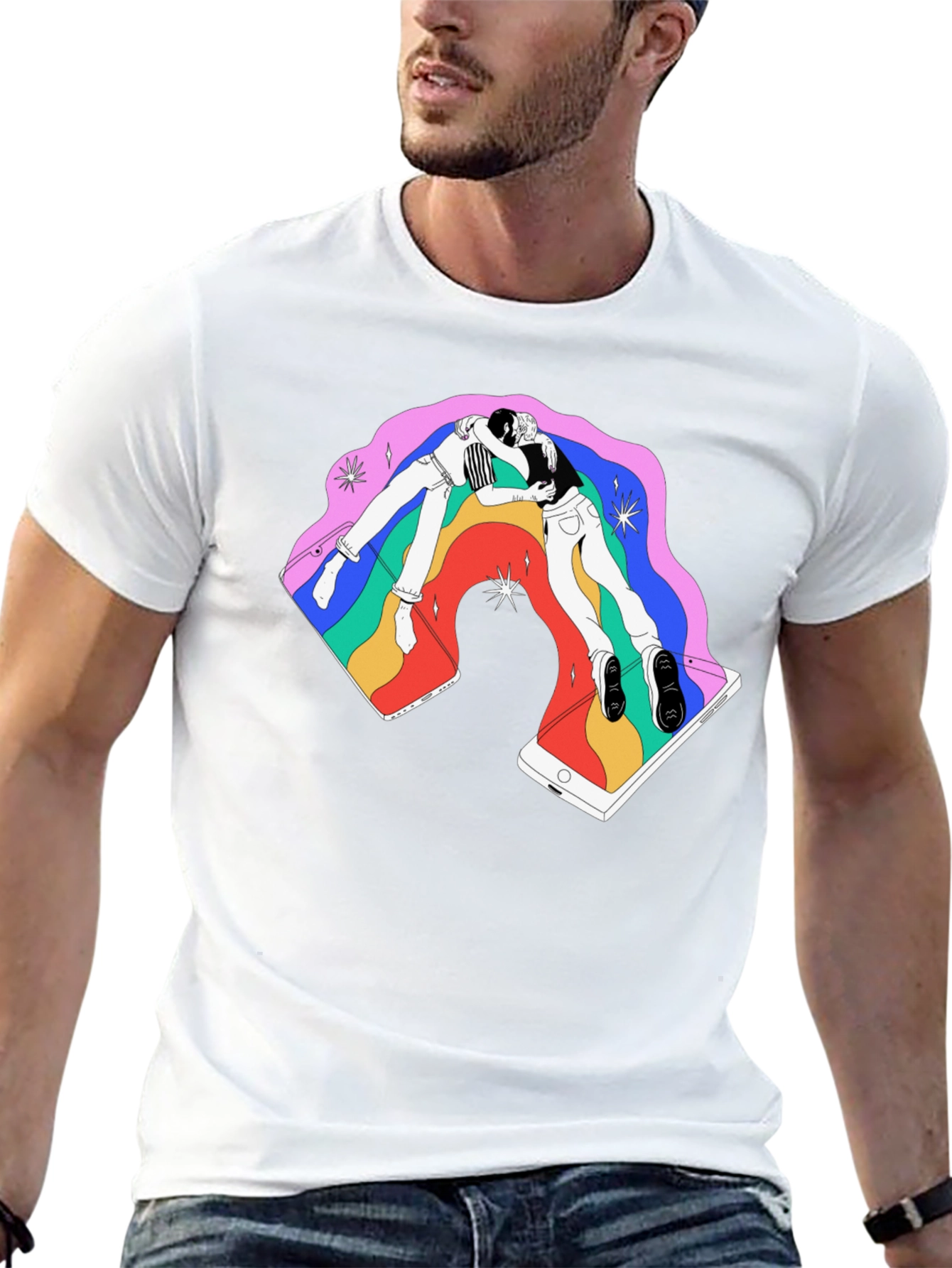 Rainbow Smartphone Graphic Tee
