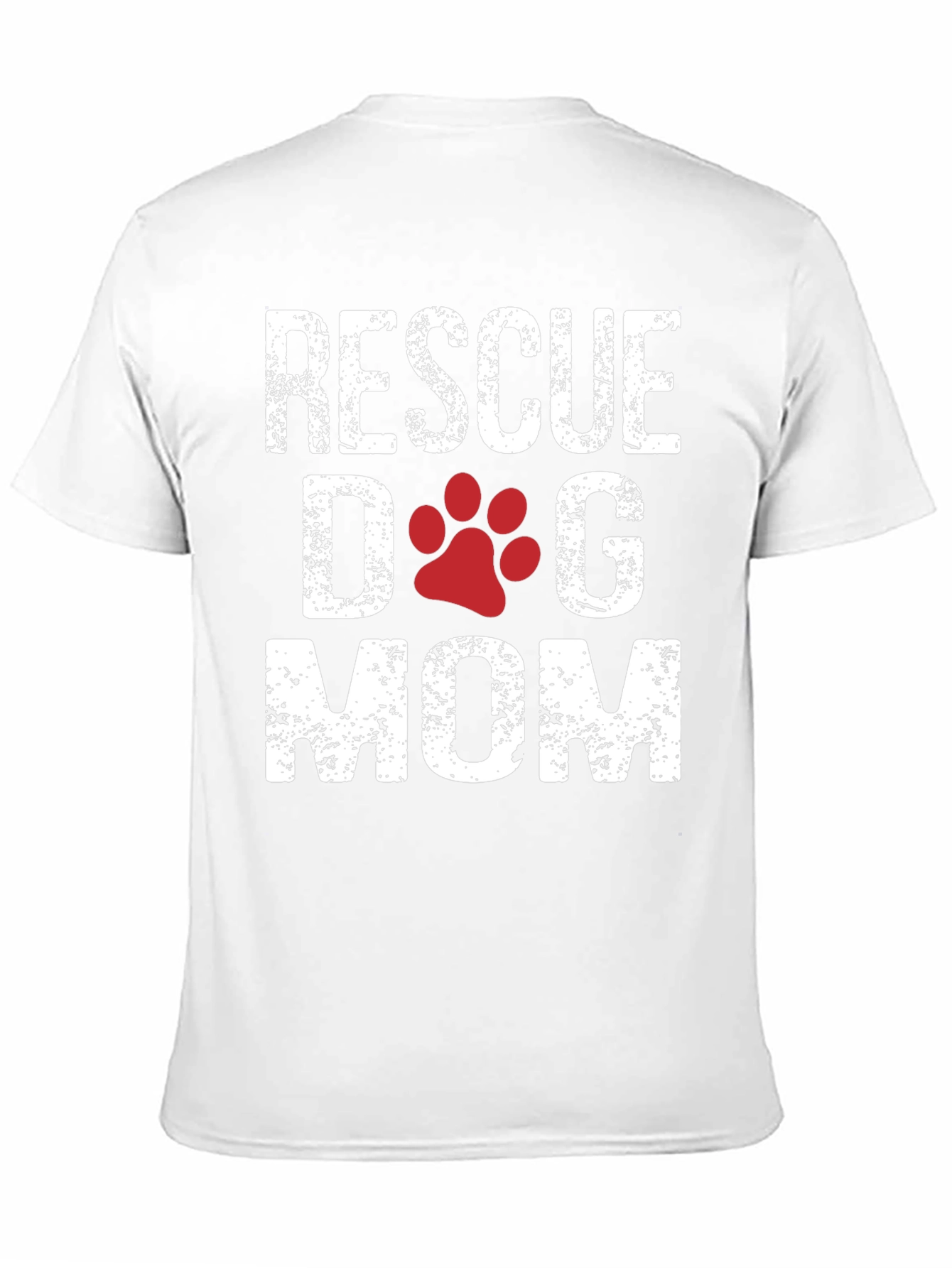 Rescue Dog Mom T-Shirt - Cute Paw Print Design