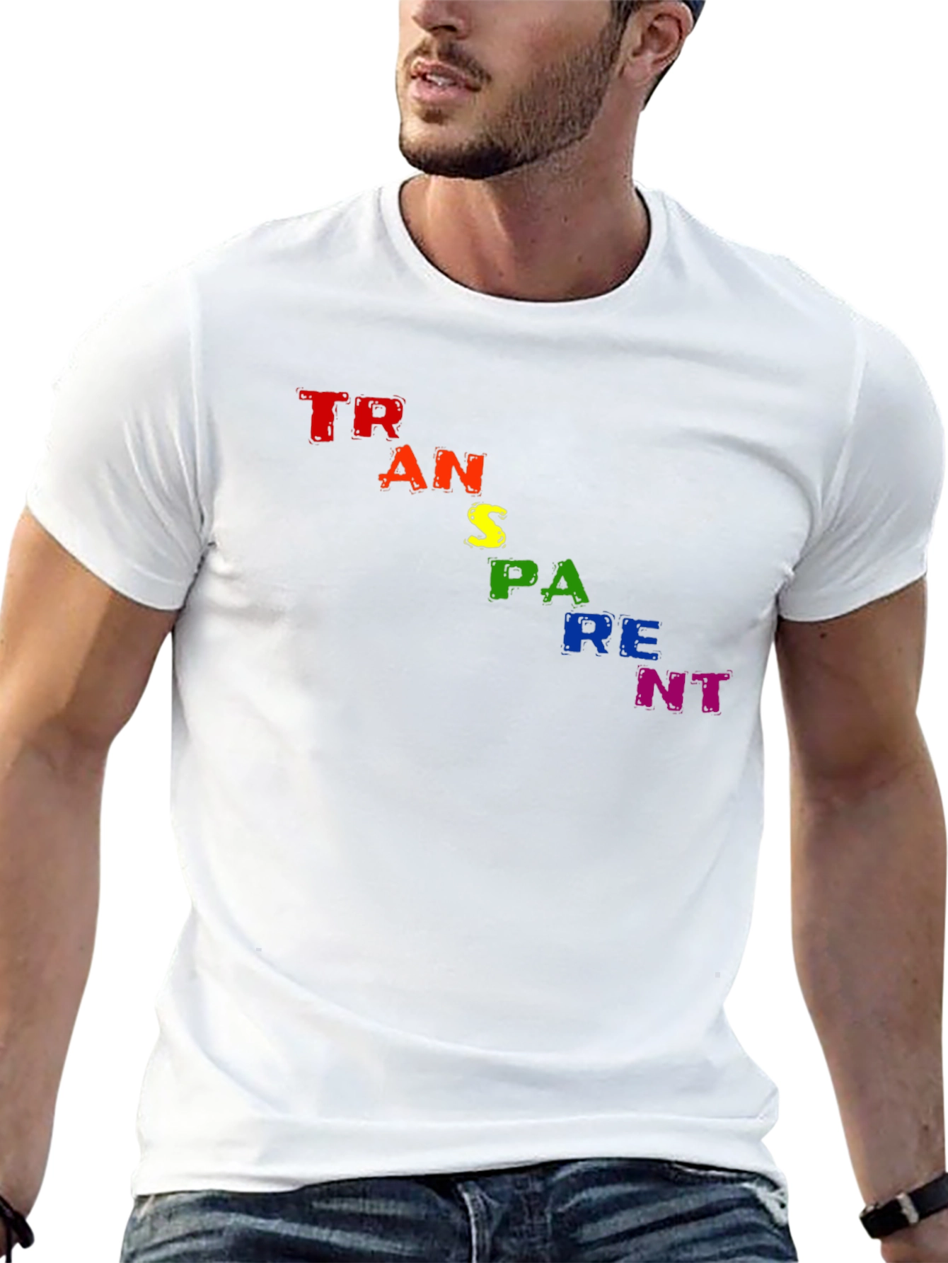 Transparent Pride T-Shirt - Black Cotton Blend LGBT Tee