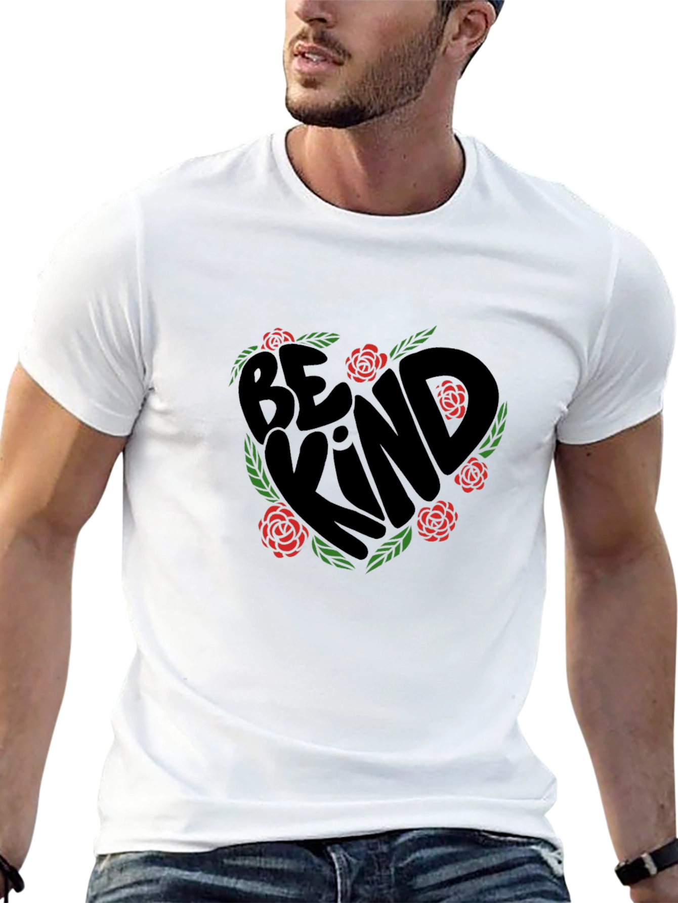 Be Kind T-Shirt - Floral Heart Design