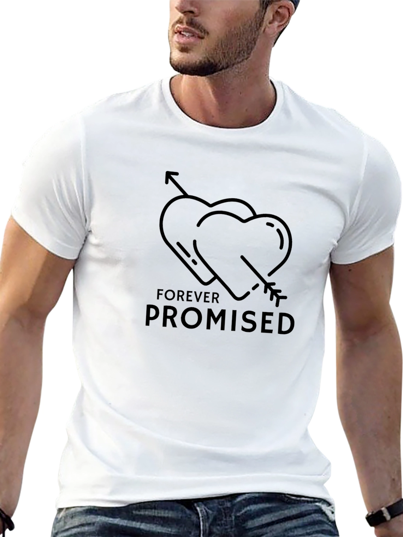 Forever Promised Graphic Tee - Heart Arrow Design