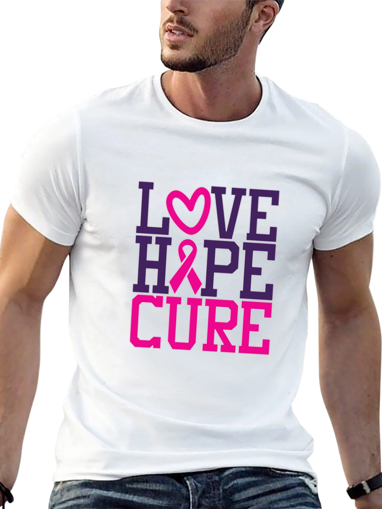 Love Hope Cure Breast Cancer Awareness T-Shirt