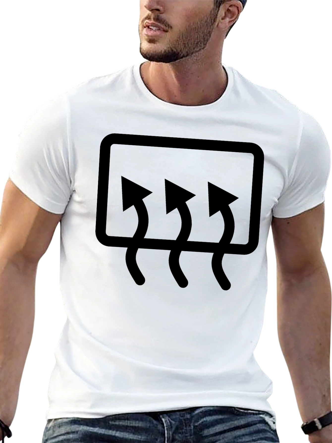 Mens Black Graphic T-Shirt: Car Airflow Design