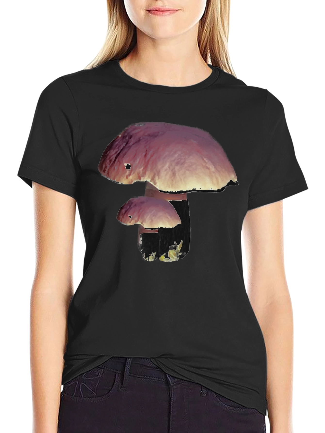 Mushroom Graphic Black T-Shirt