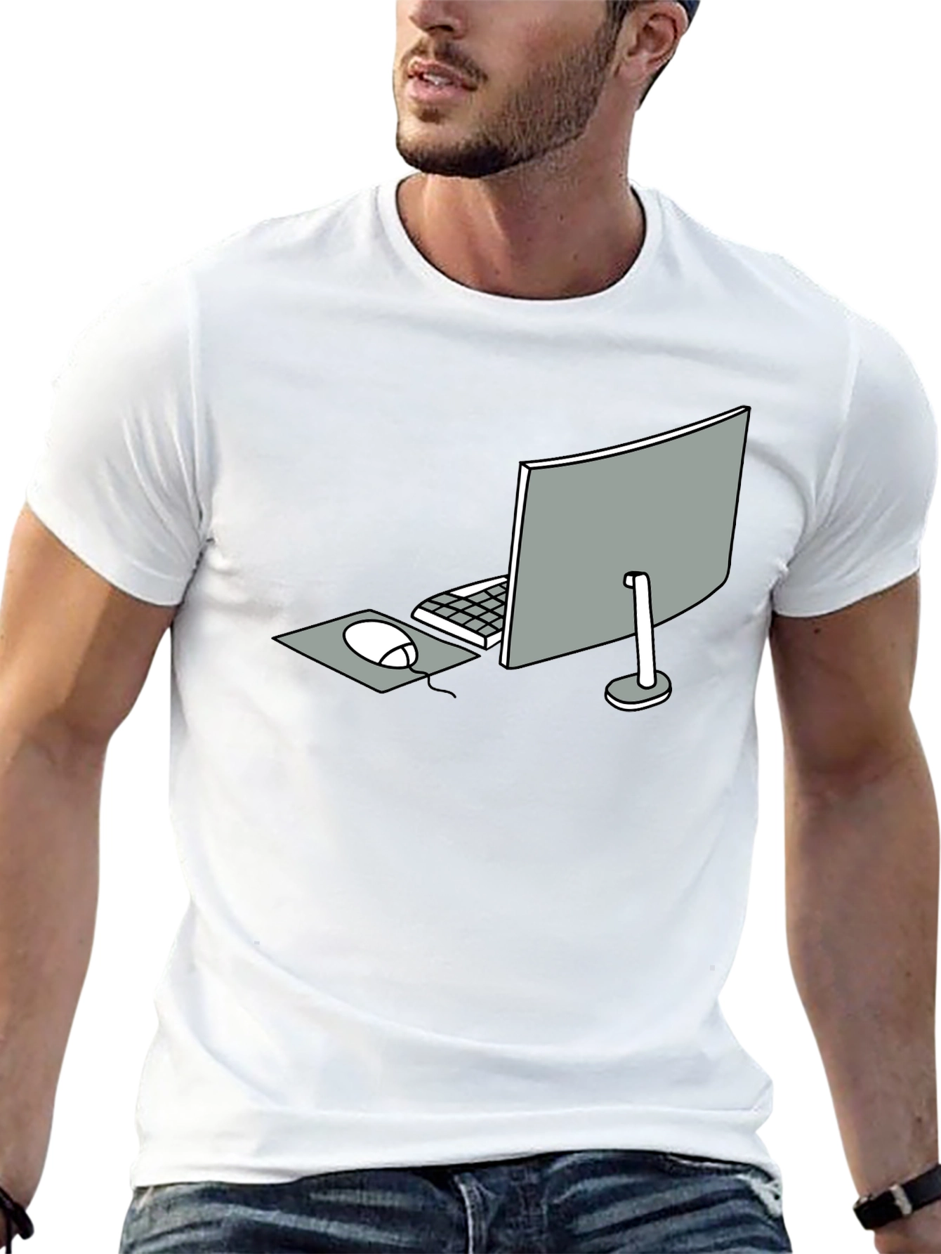 Minimalist Computer Setup Graphic Tee