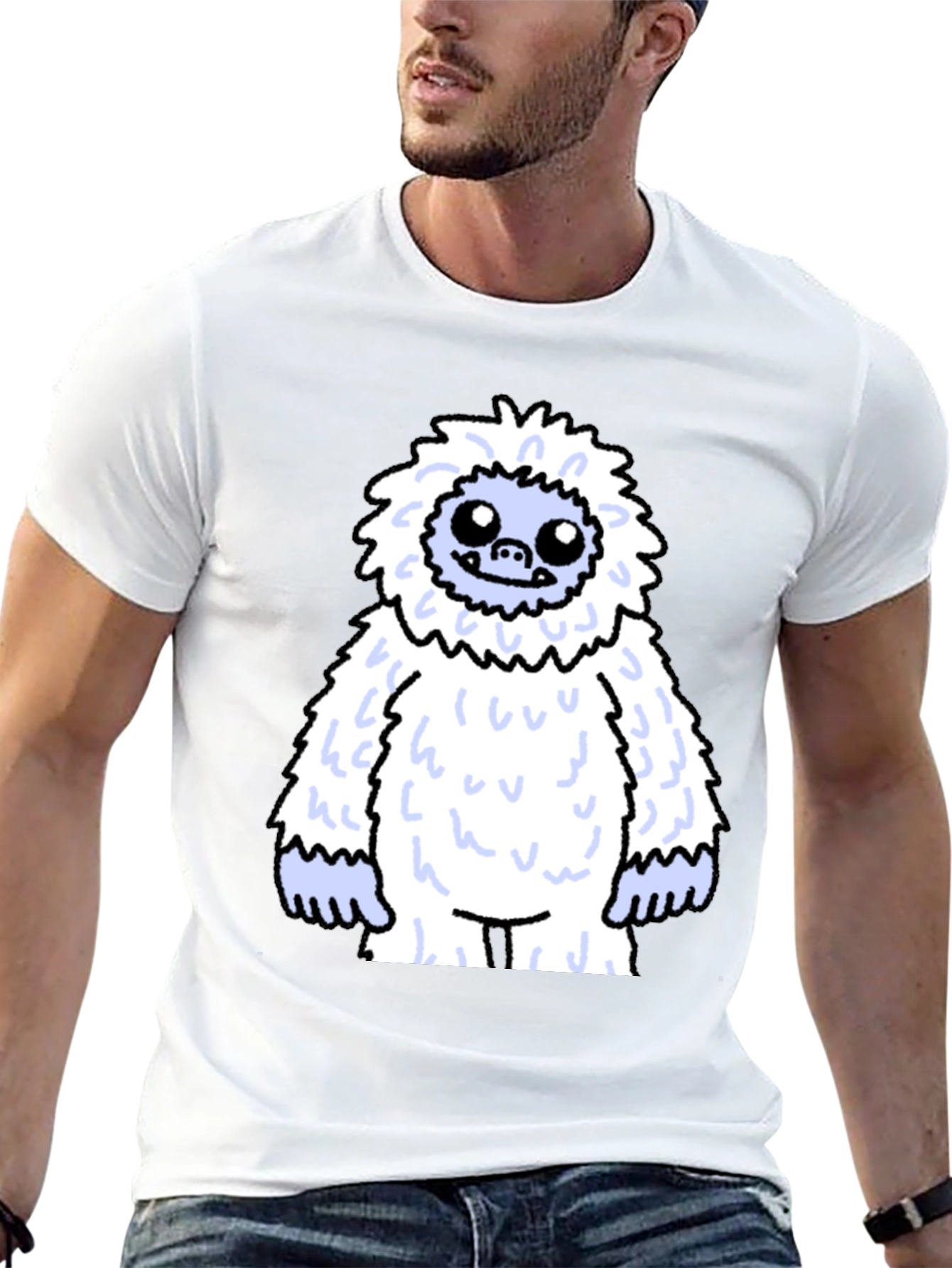 Yeti Cartoon Black T-Shirt