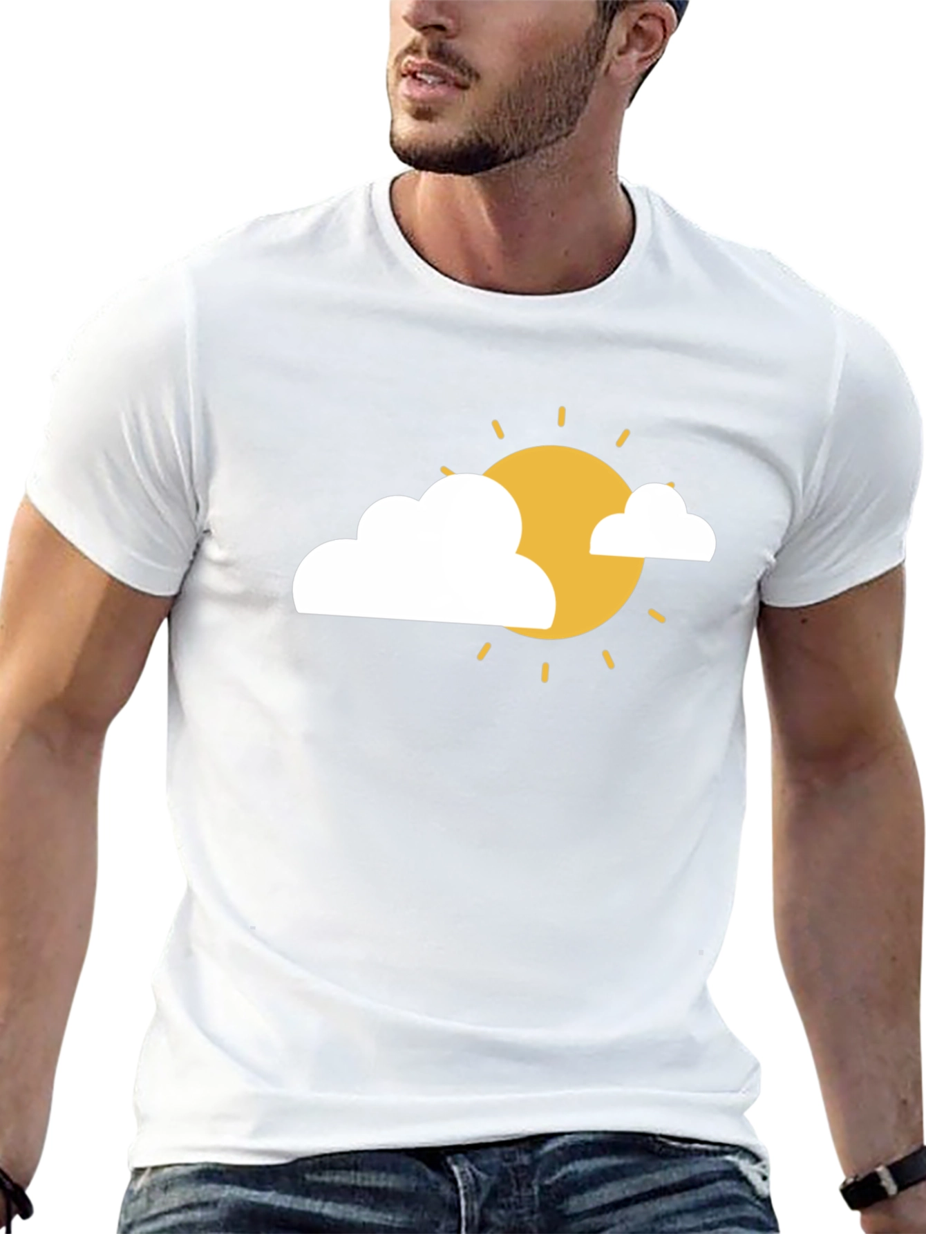 Sunny Day Graphic Tee - Black Cotton T-Shirt