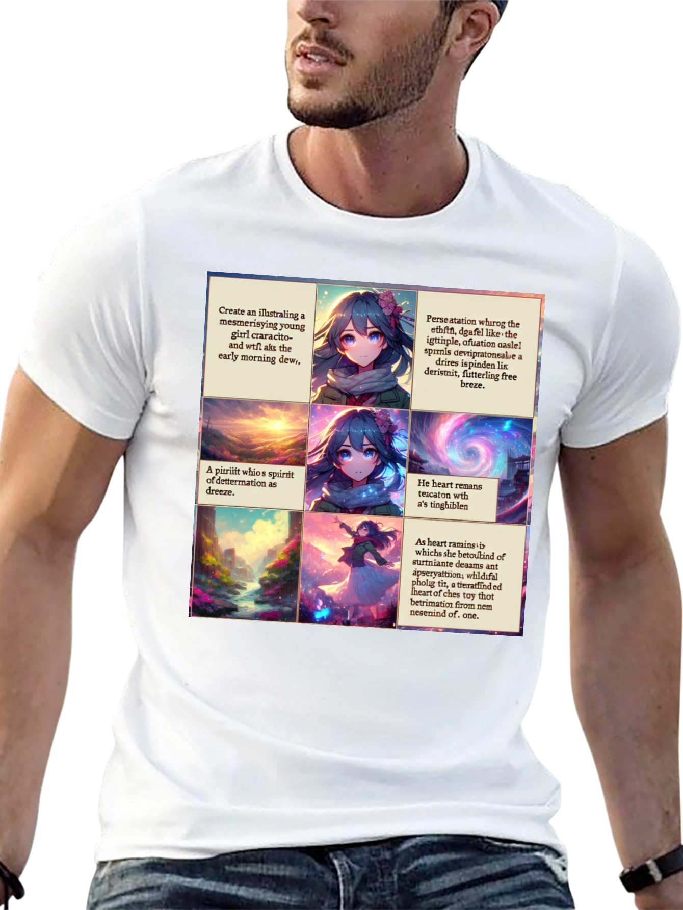 Abstract Anime T-Shirt - Unique Artistic Design