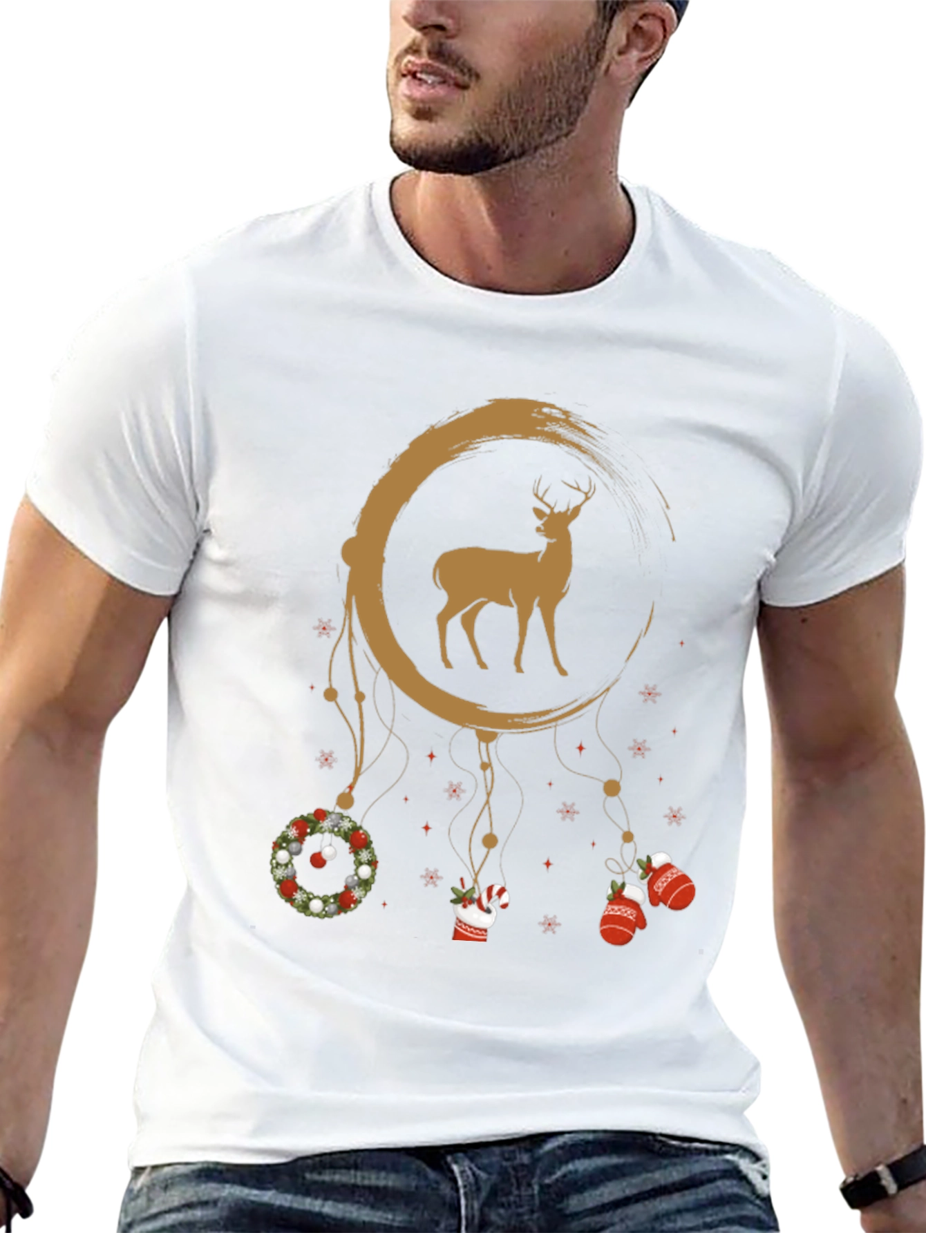 Festive Deer Dreamcatcher Graphic Tee