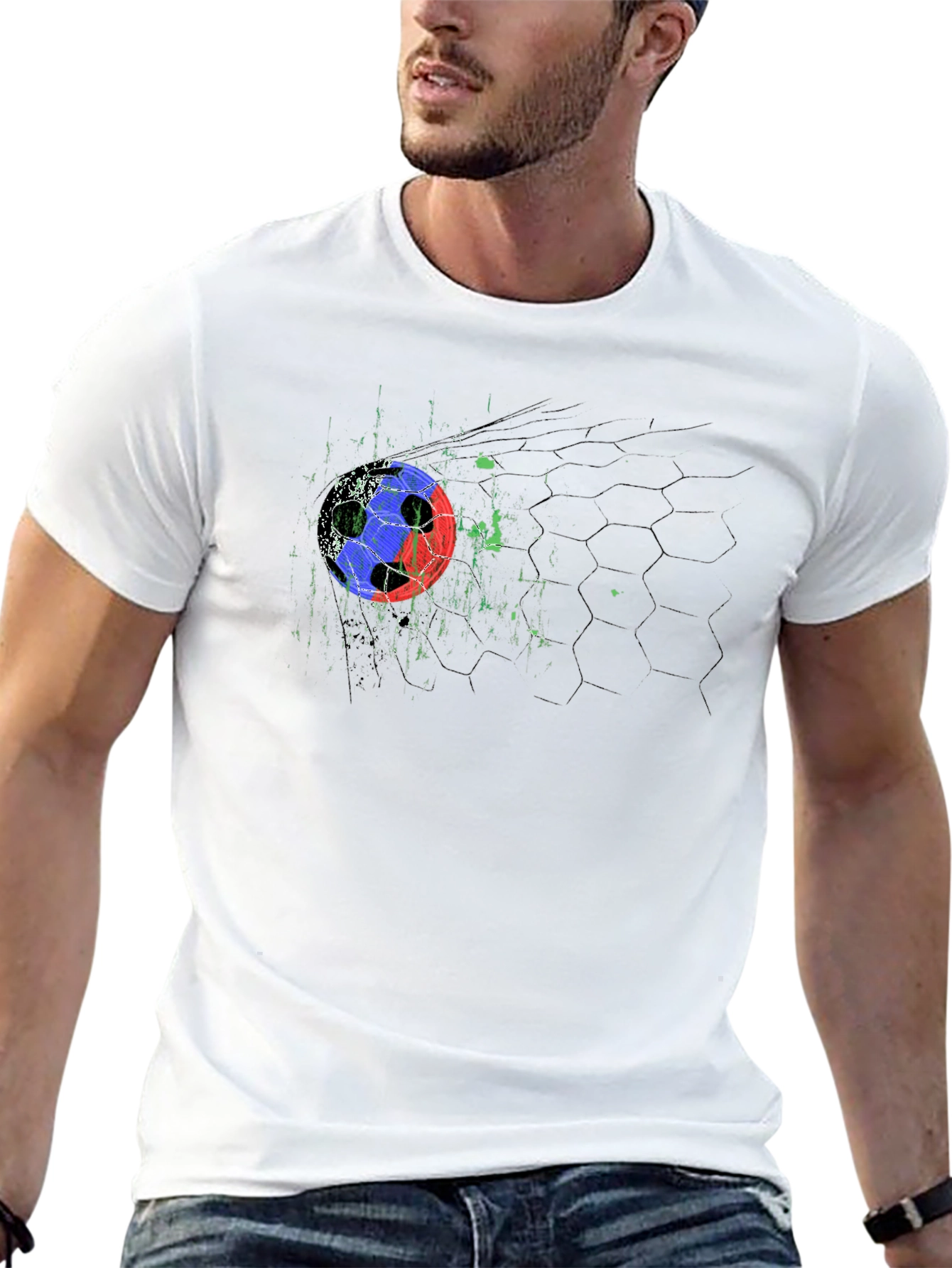 Soccer Goal Graphic Black T-Shirt
