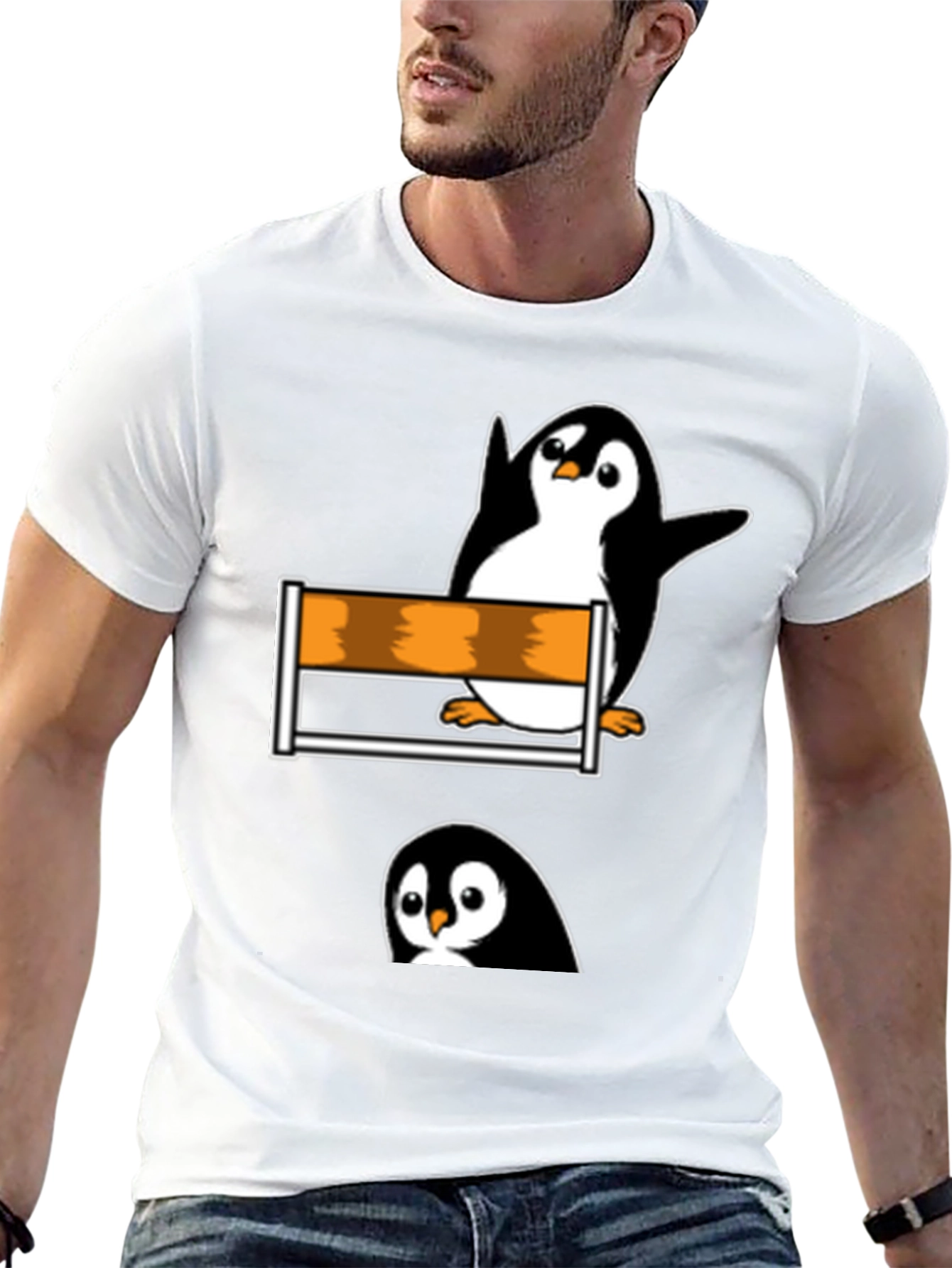 Penguin Hurdler Graphic Tee - Black