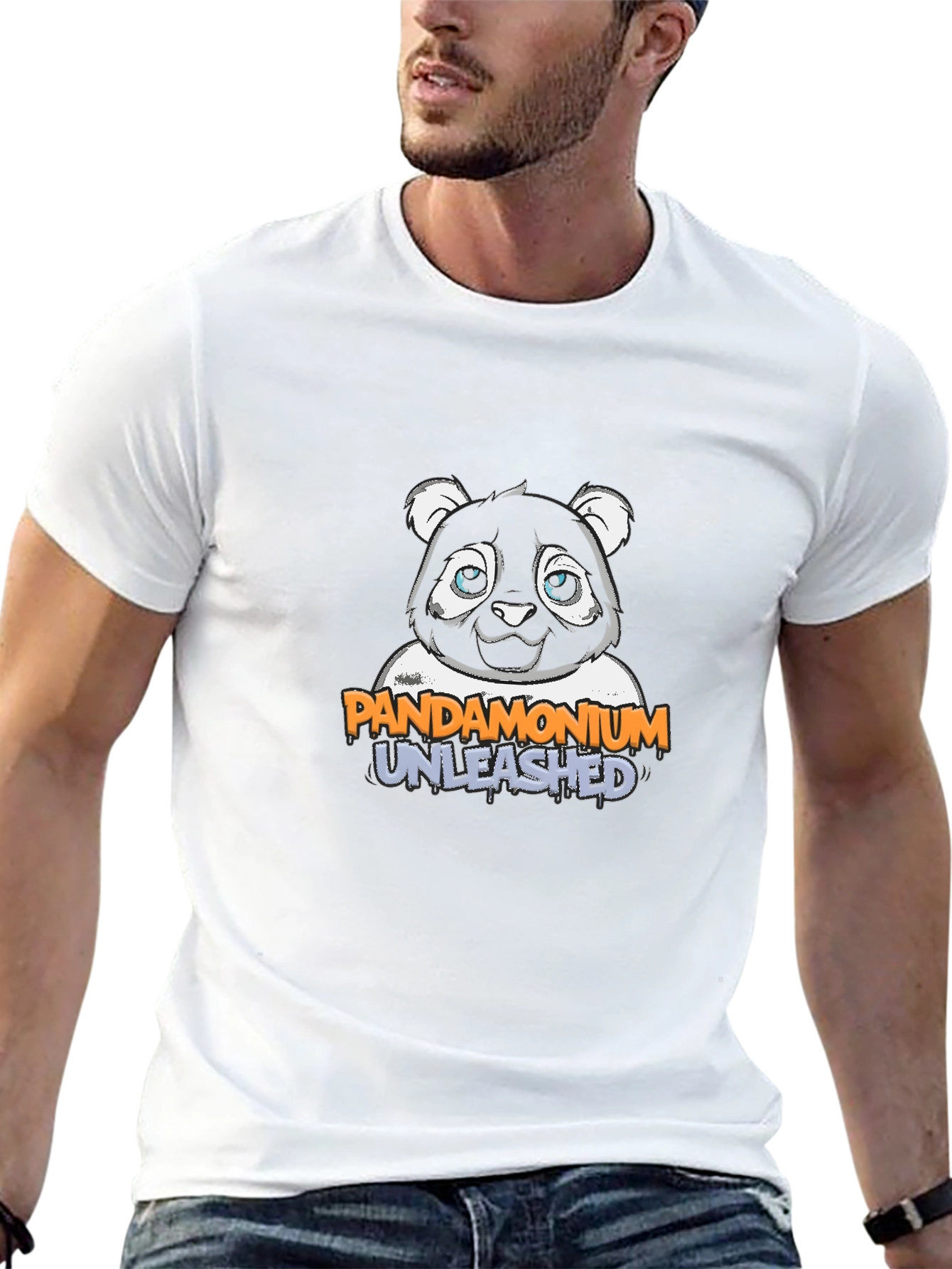Pandamonium Unleashed Graphic Tee - Black Cotton Blend