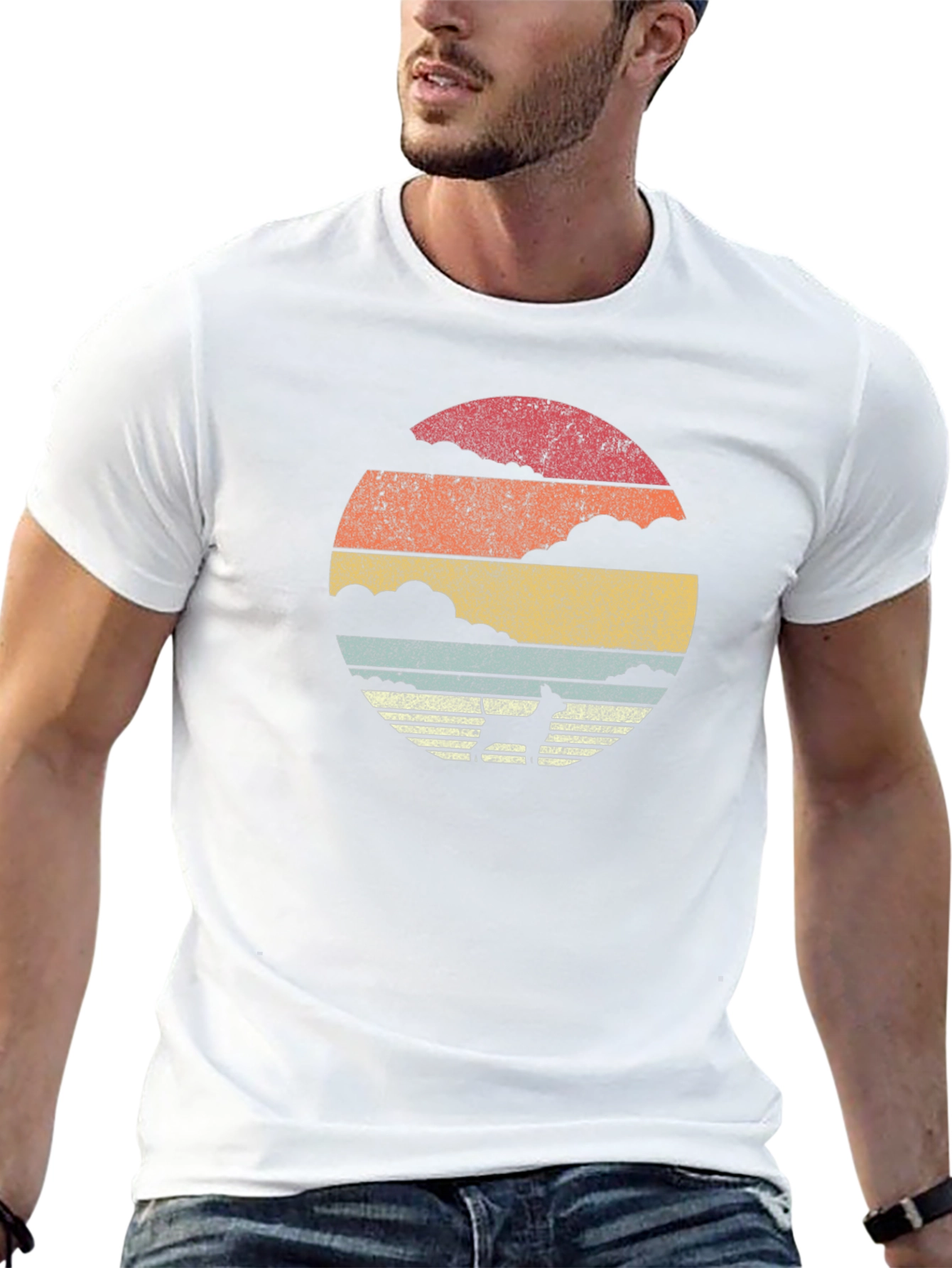 Retro Dog Sunset T-Shirt