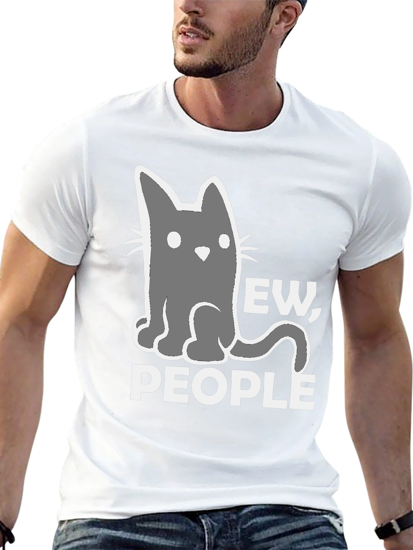 Ew People Cat Graphic T-Shirt