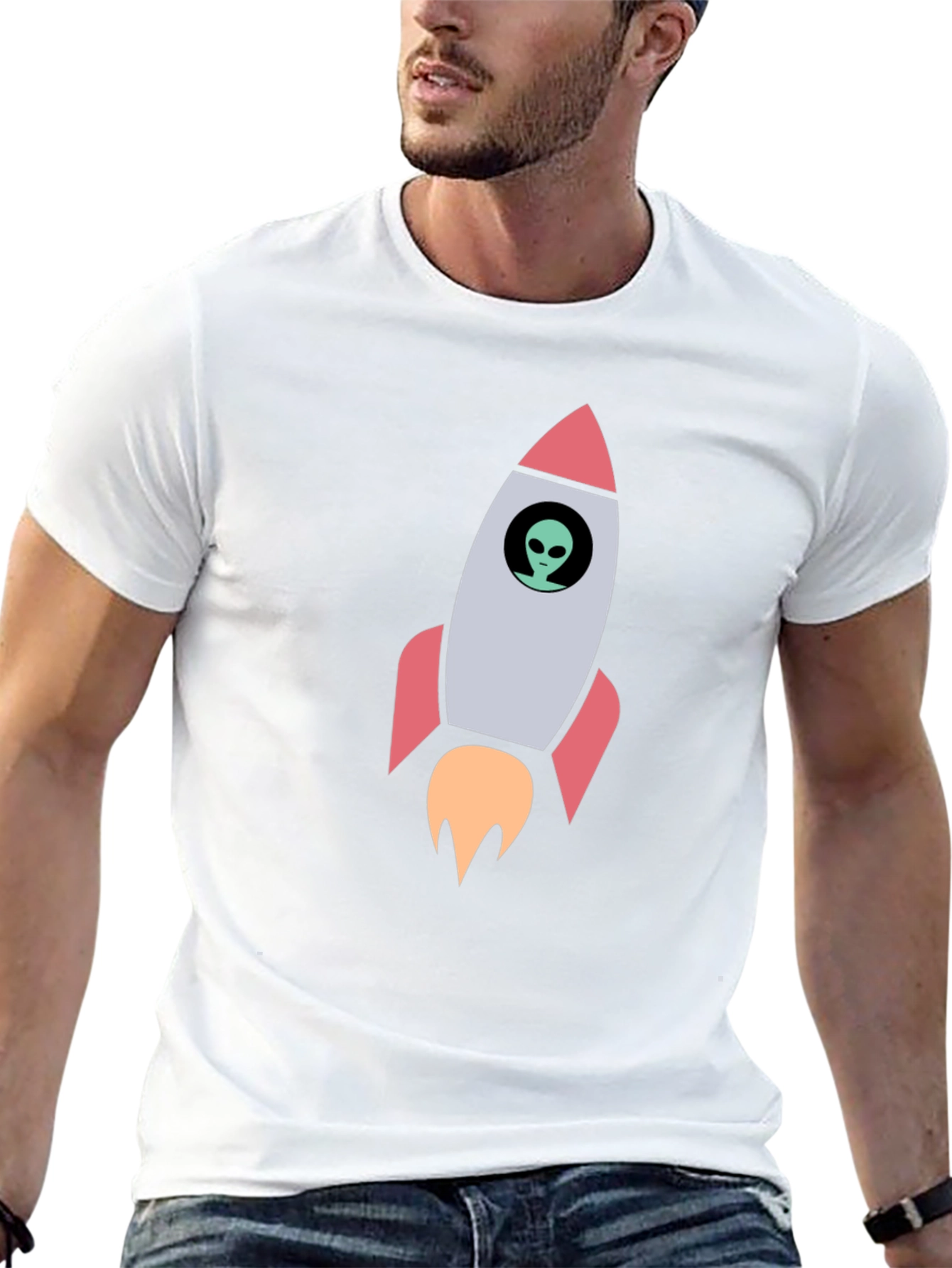 Alien Rocket T-Shirt - Space Exploration Tee