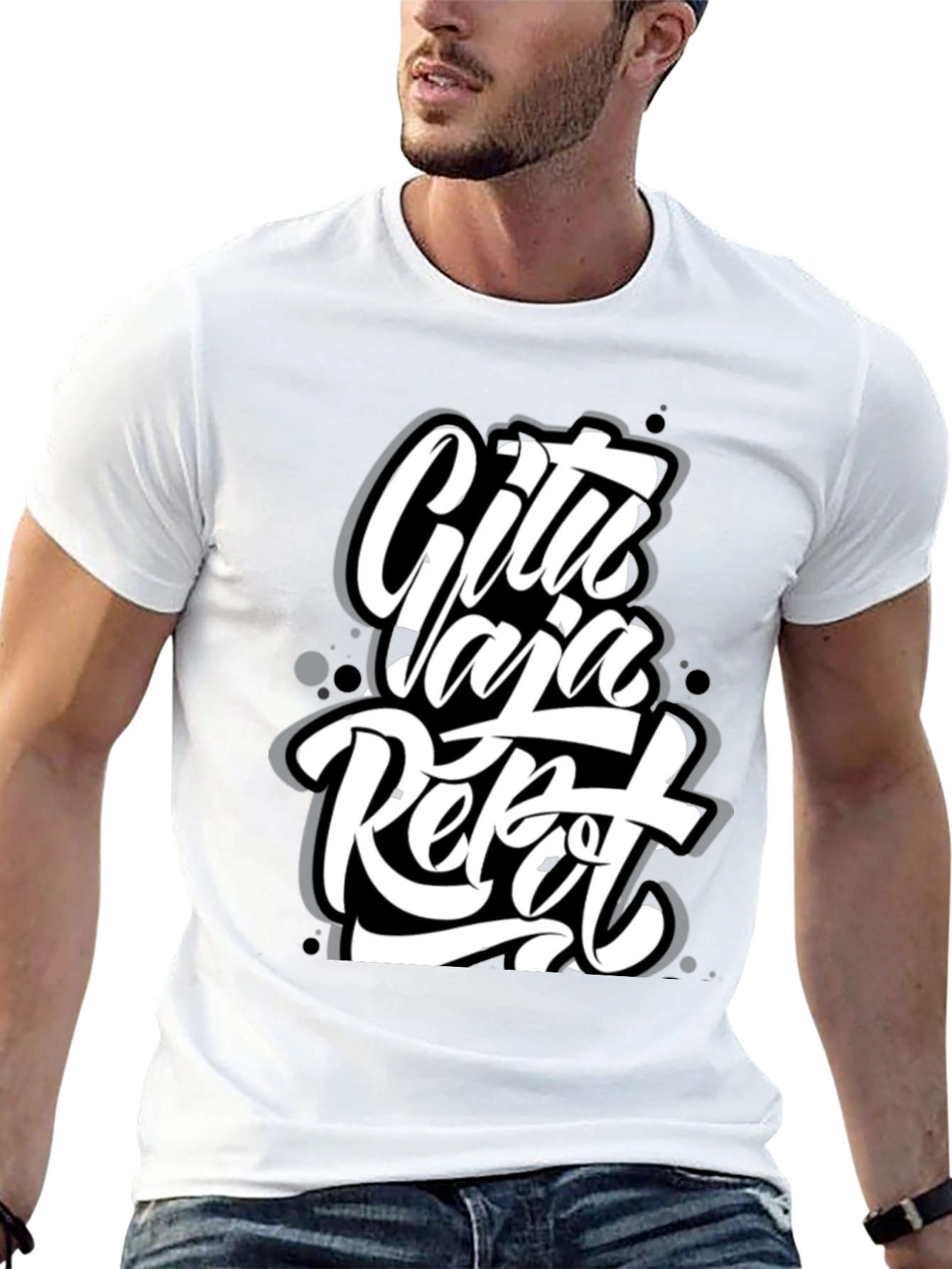 Urban Style Graphic Tee - Cita Yaja Repot Black