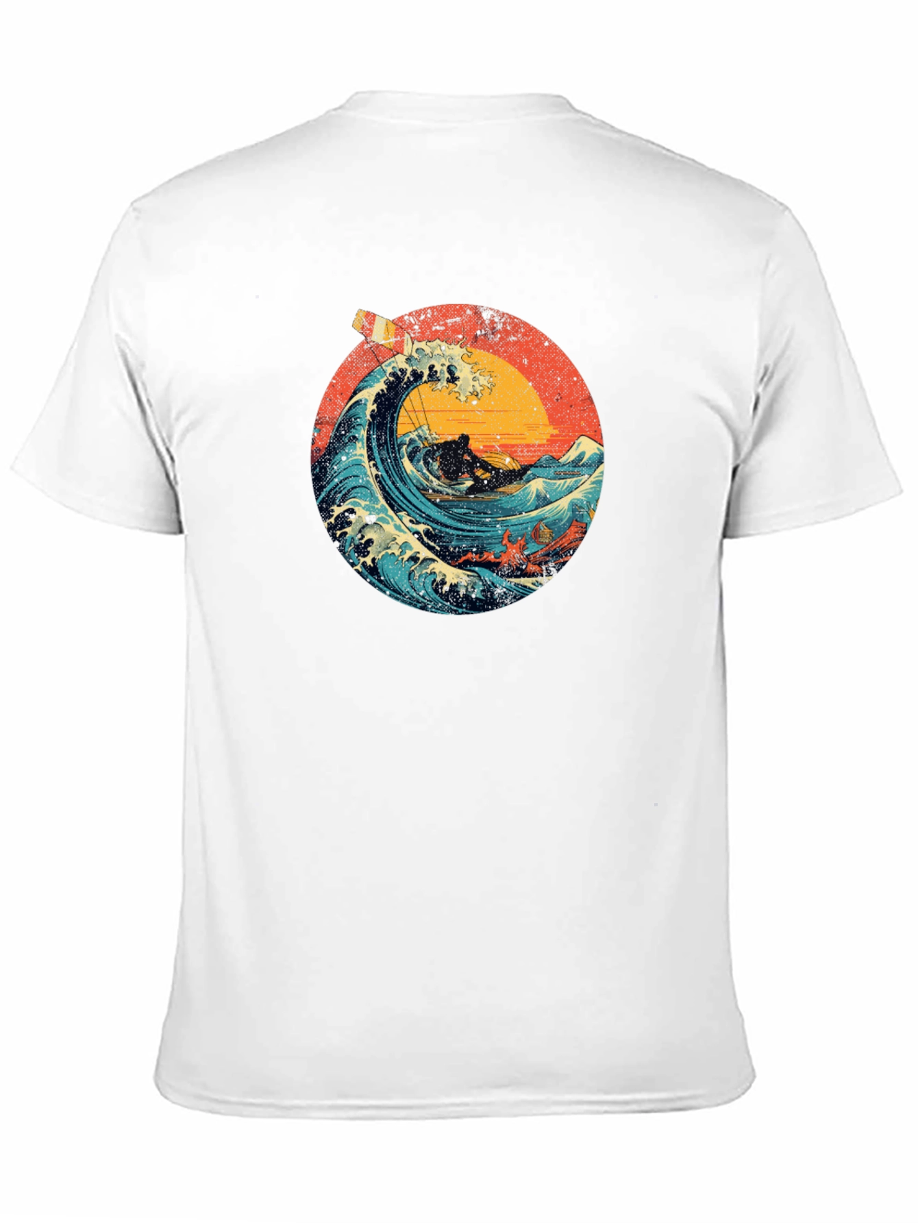 Retro Wave Rider T-Shirt - Black