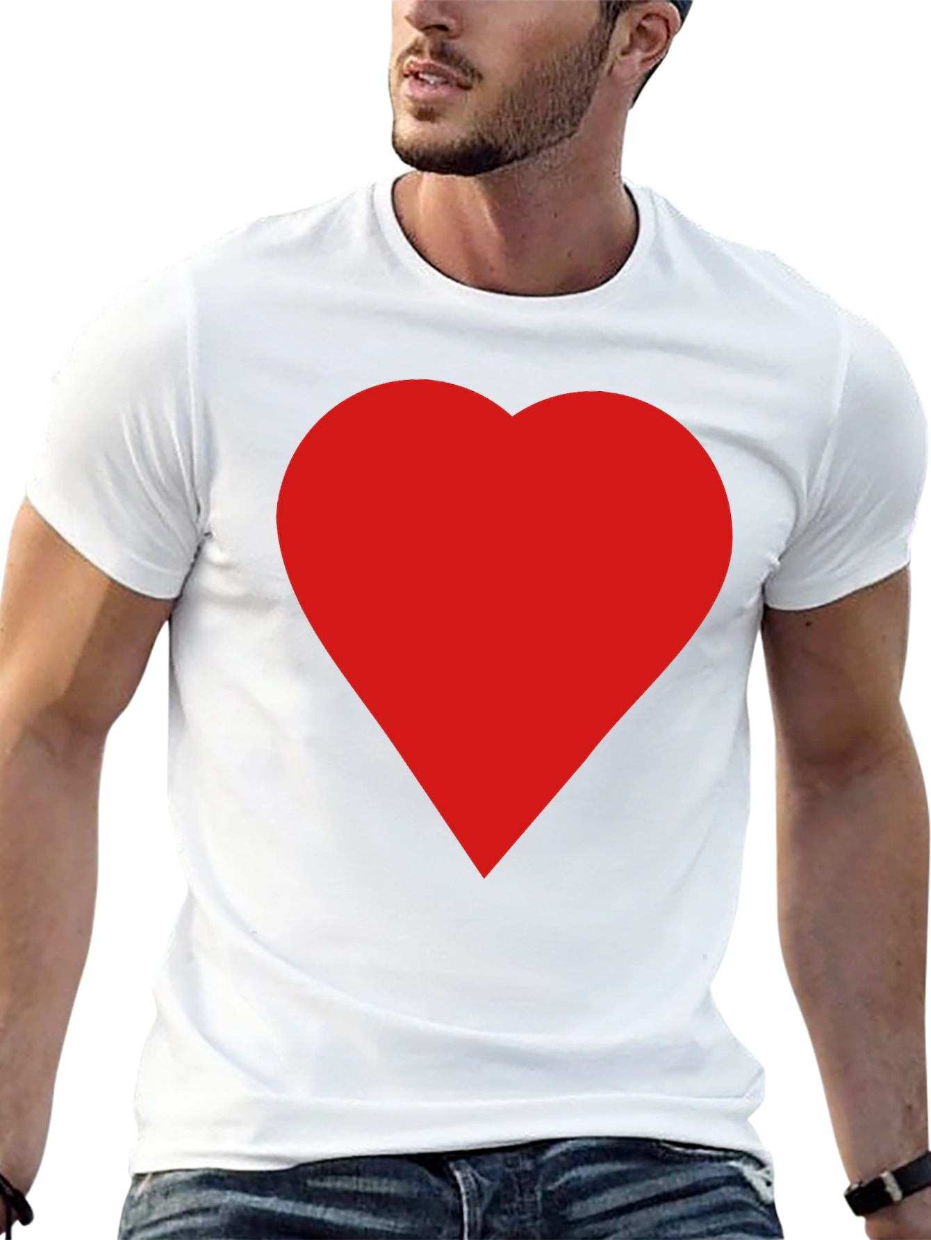 Heart Graphic Black T-Shirt for Men