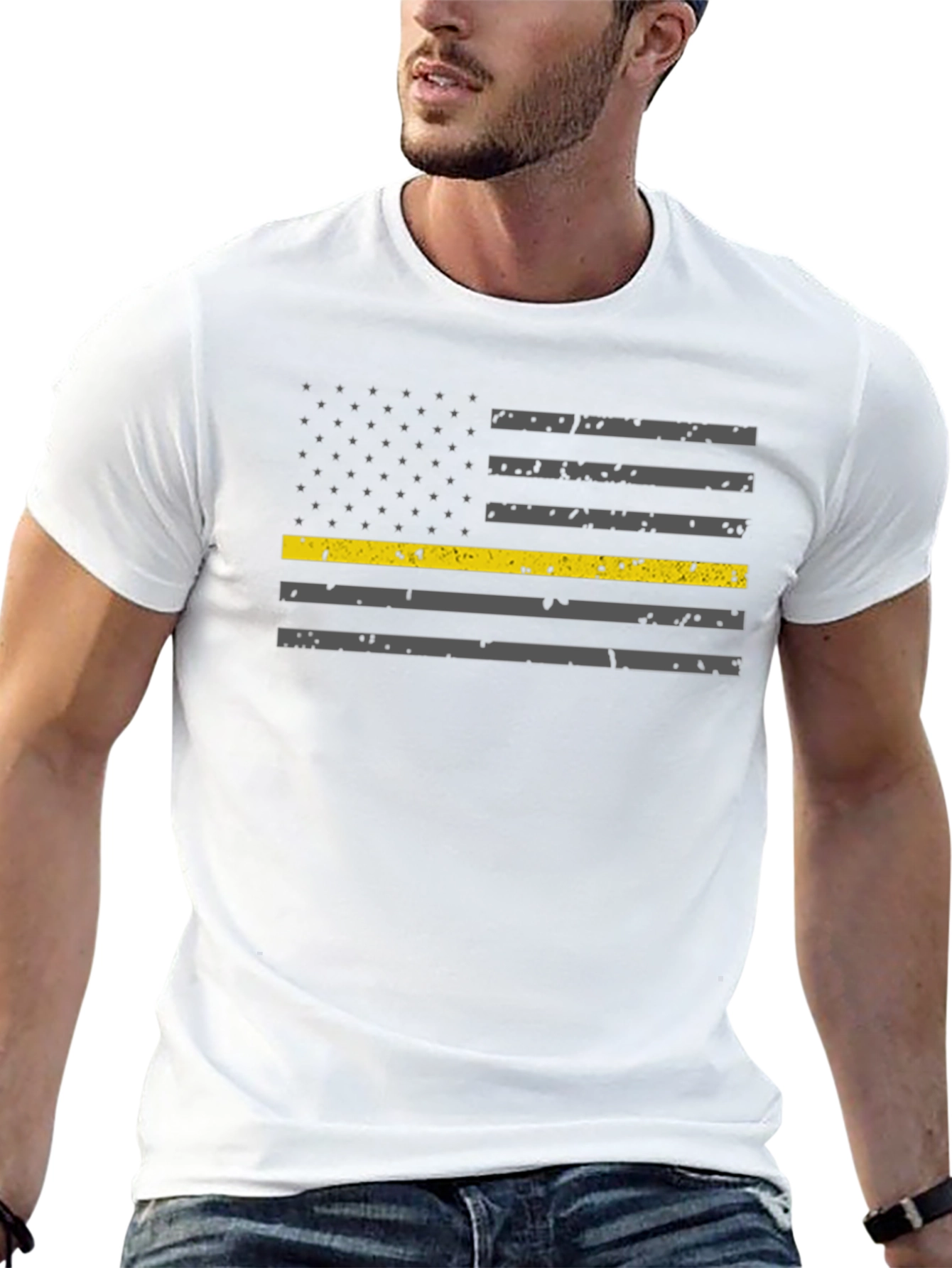 Thin Yellow Line American Flag T-Shirt