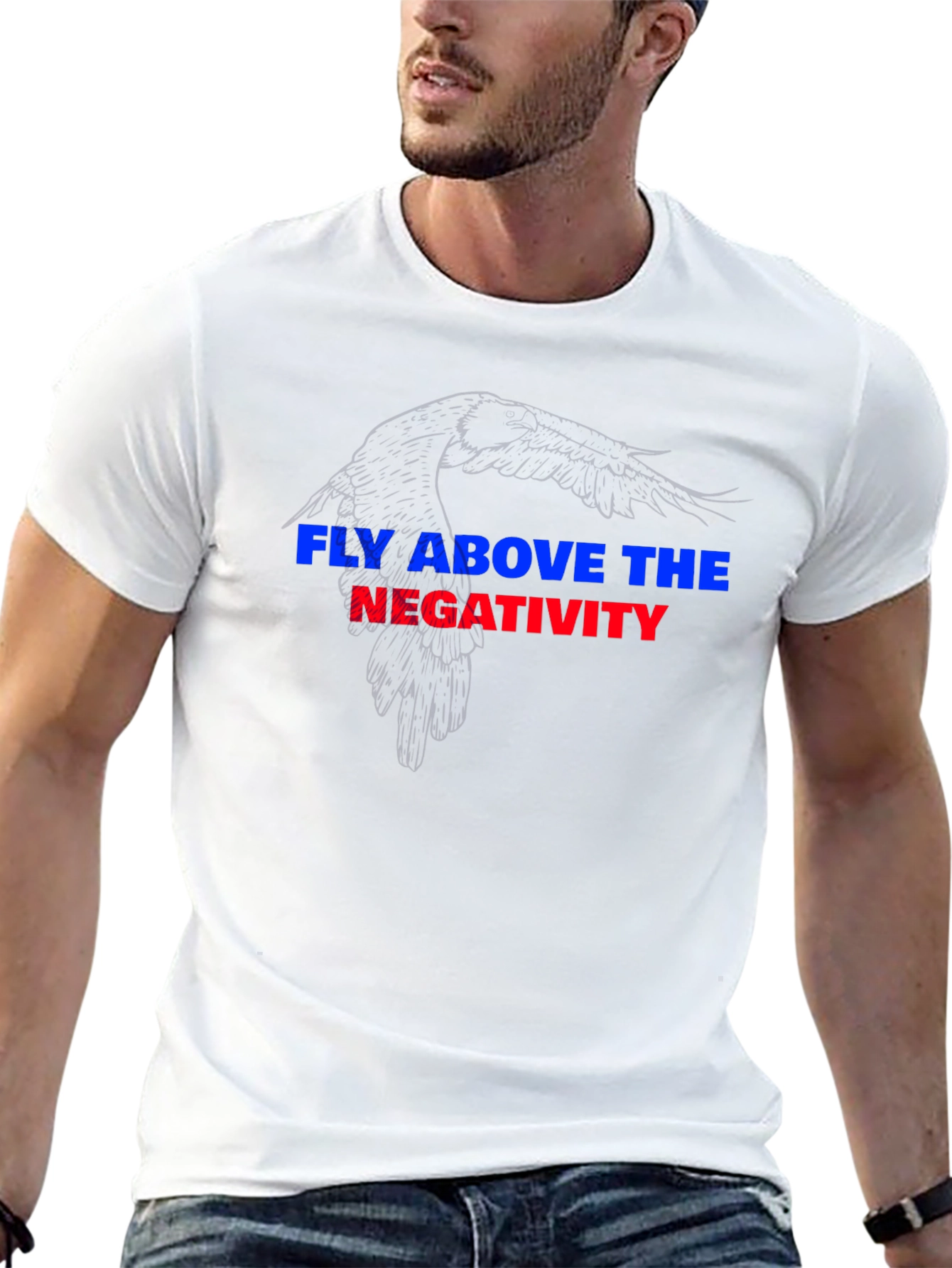 Fly Above Negativity Black Graphic Tee