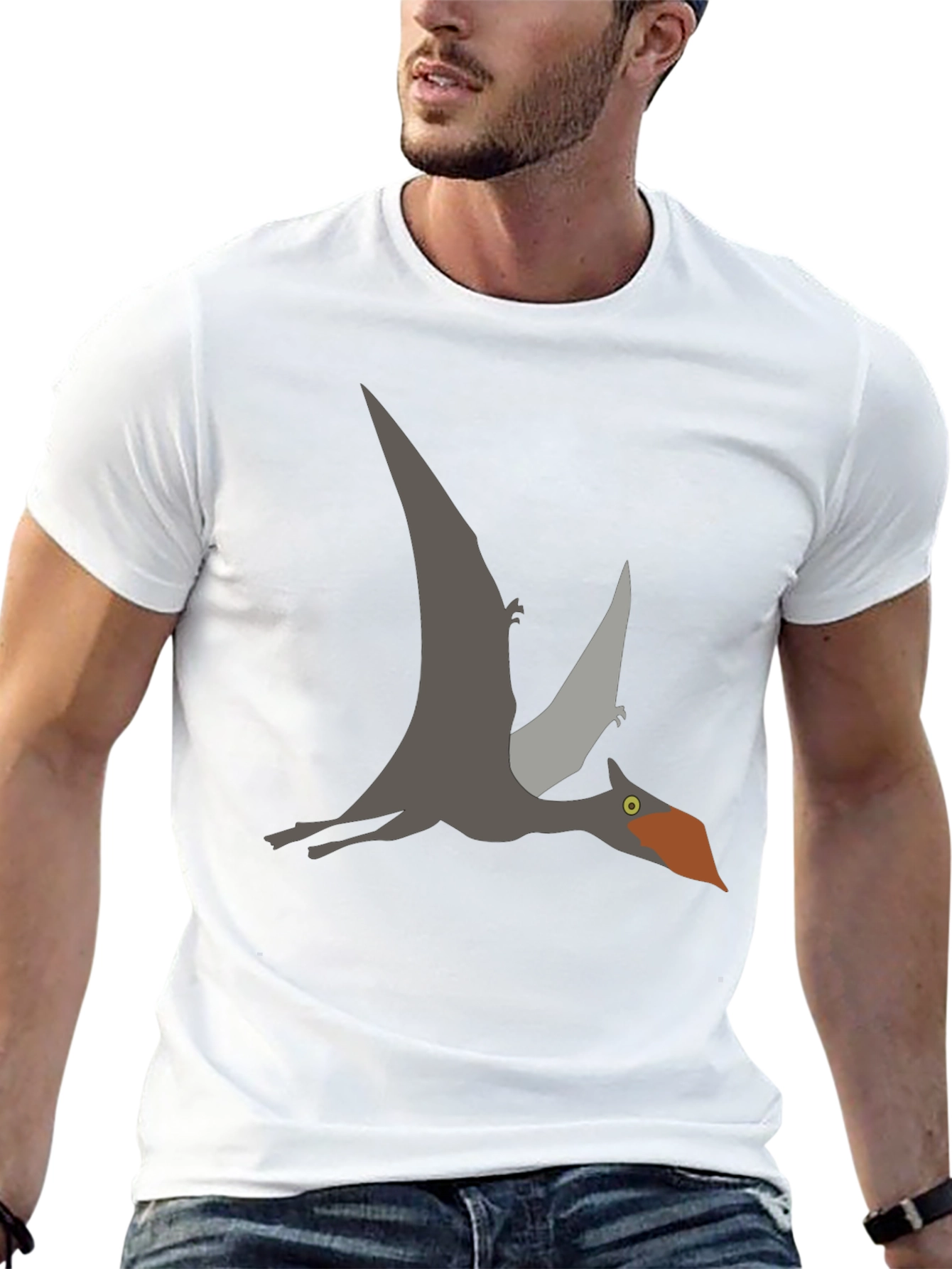 Pterodactyl Graphic Tee - Black Dinosaur Shirt