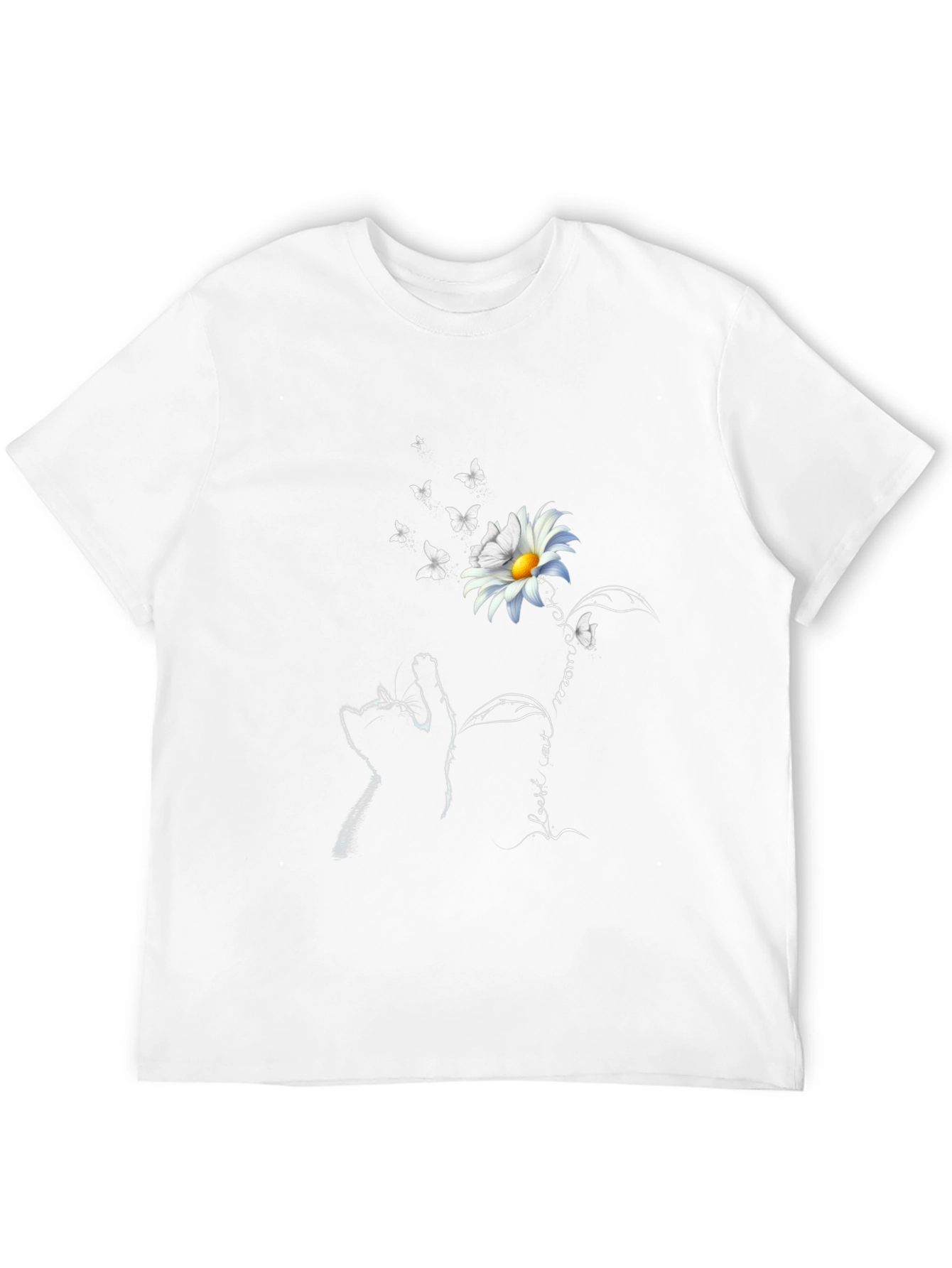 Cat and Daisy Graphic T-Shirt