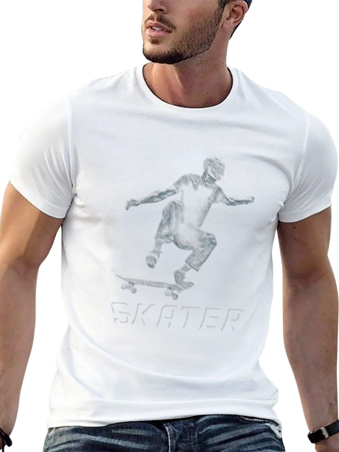 Skater Graphic Black Tee - Cool Casual Style