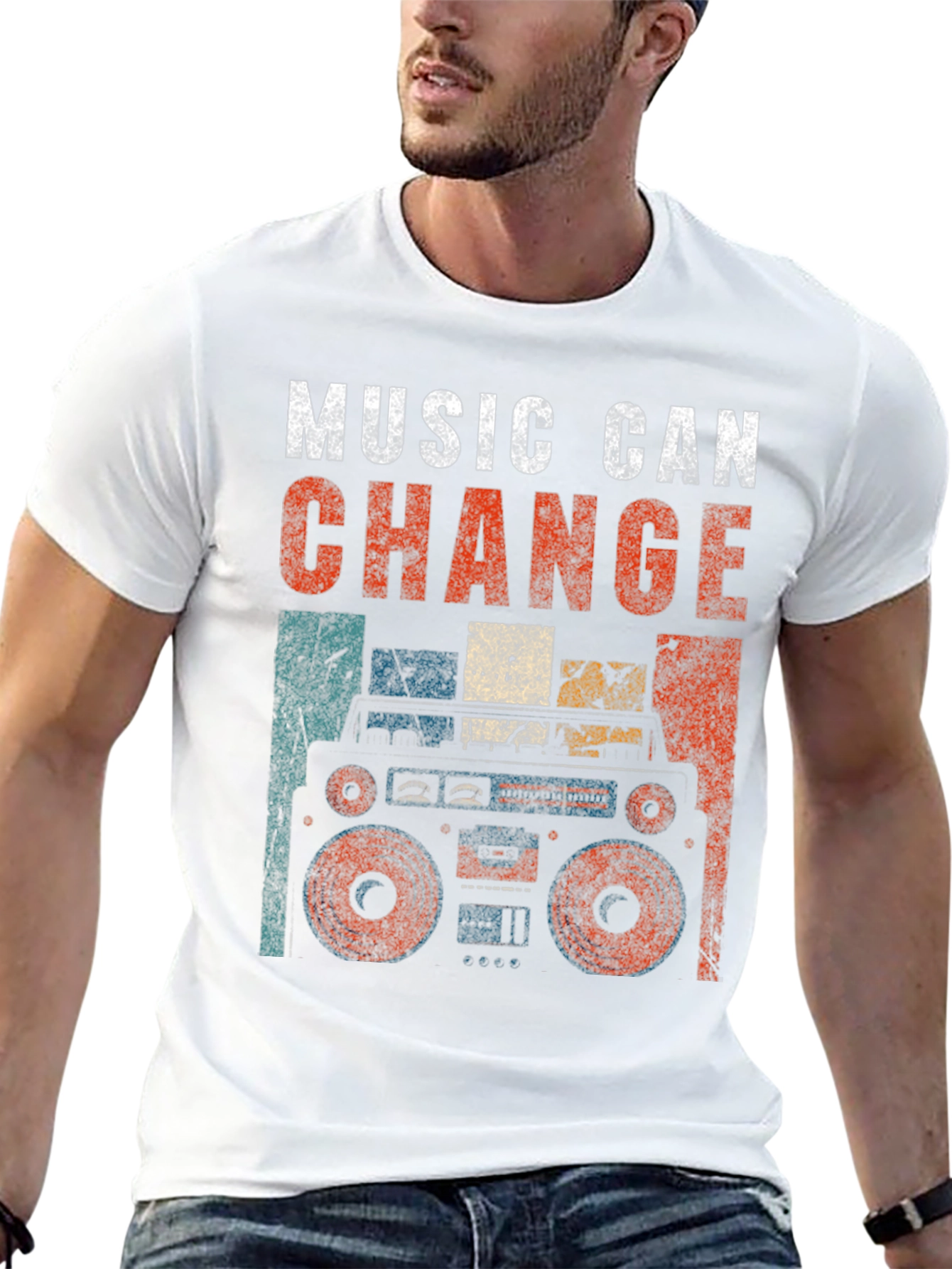 Retro Boombox Music T-Shirt